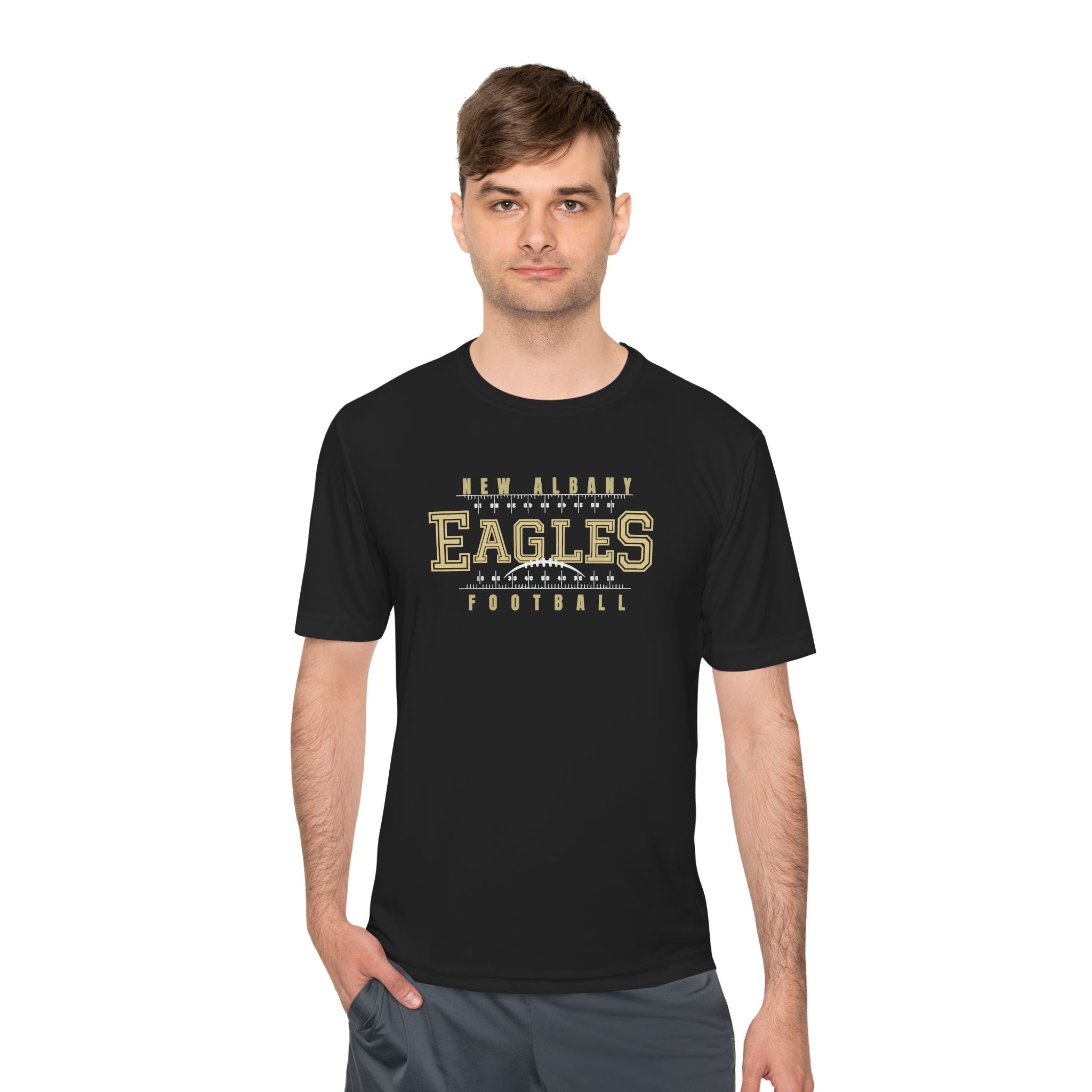 Adult Unisex New Albany Football Defend the Field Graphic Sport-Tek Competitor Performance Tee