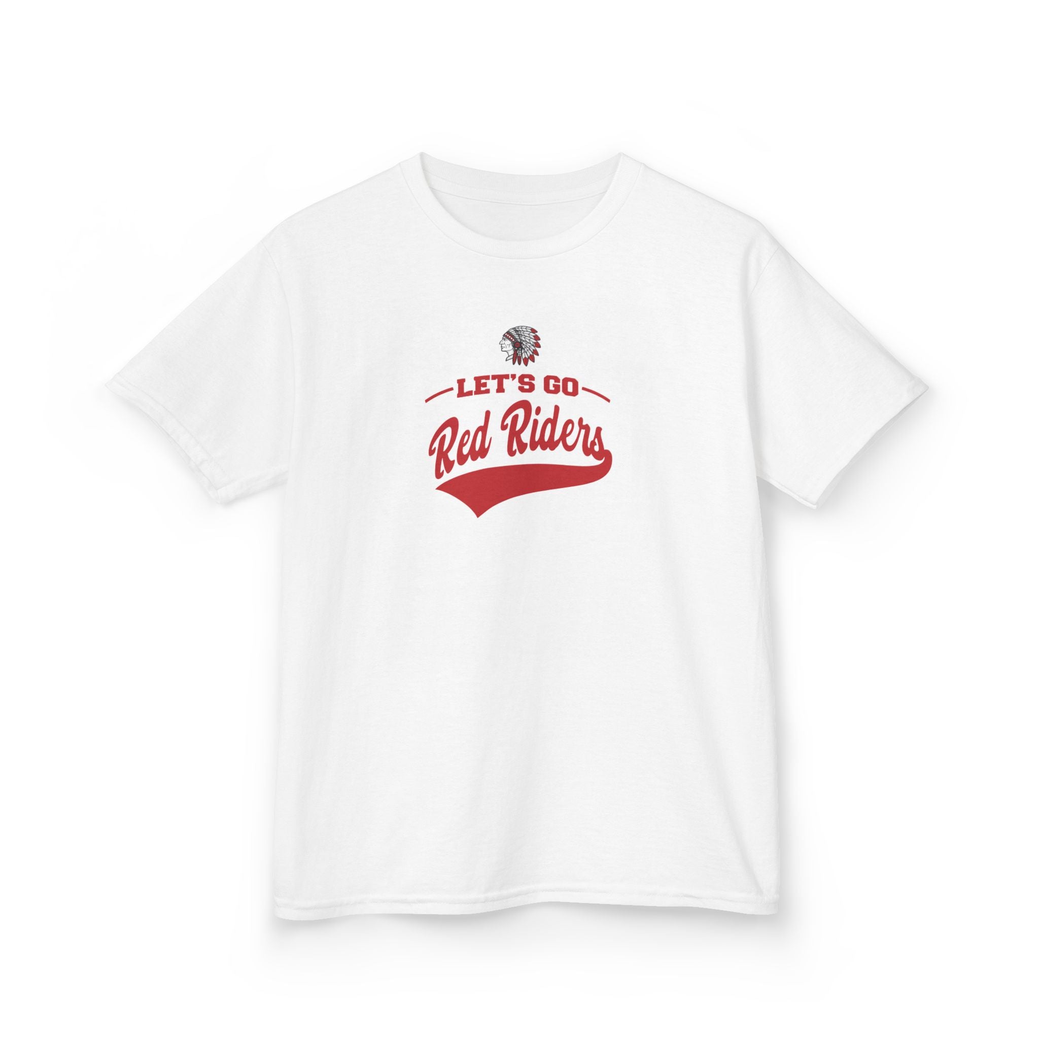 Youth Let's Go Red Riders Graphic Short Sleeve Gildan Heavy Tee