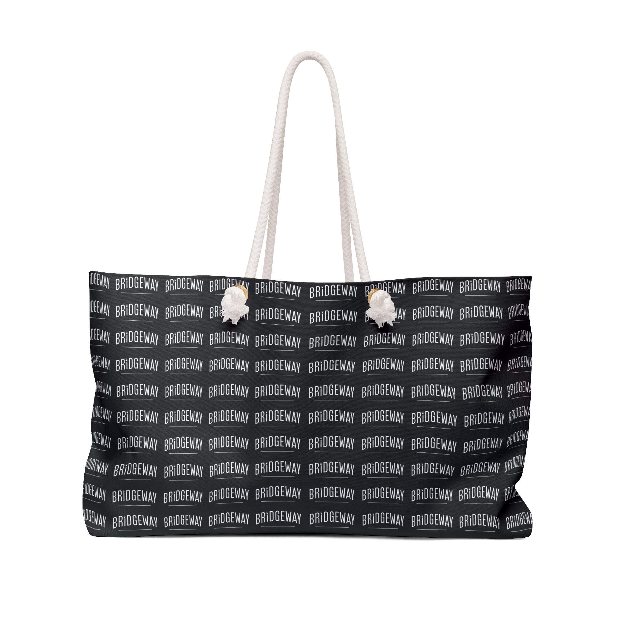 Bridgeway Allover Classic Logo Large Black and White Tote