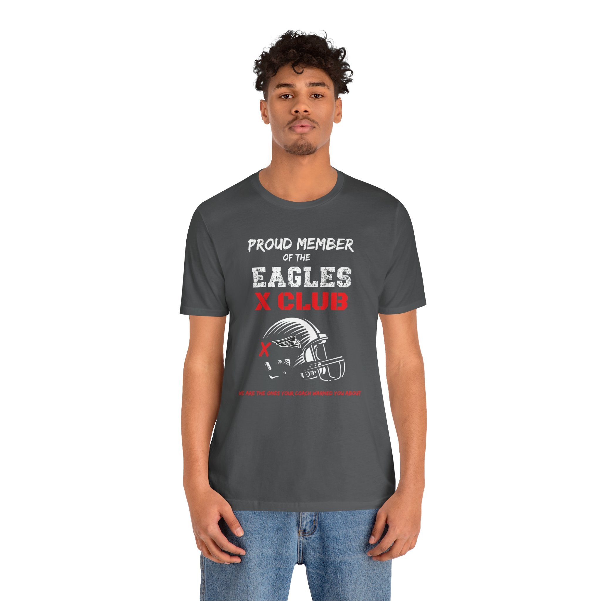Adult Unisex Eagles Red X Club Graphic Short Sleeve Soft Tee