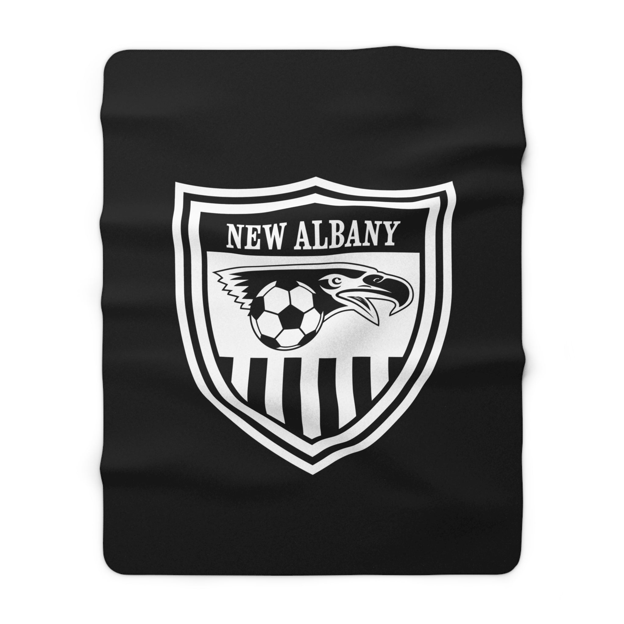 New Albany Youth Soccer League Crest Graphic Sherpa Fleece Blanket