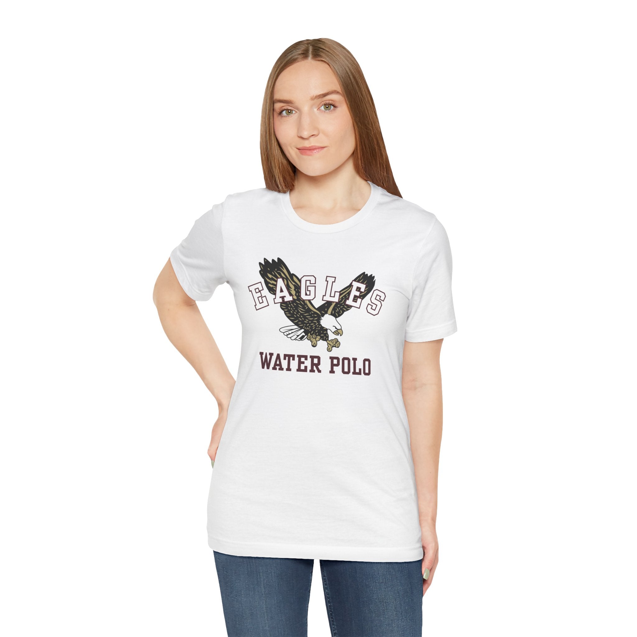 Adult Unisex Flying Water Polo Eagle Graphic Short Sleeve Soft Tee