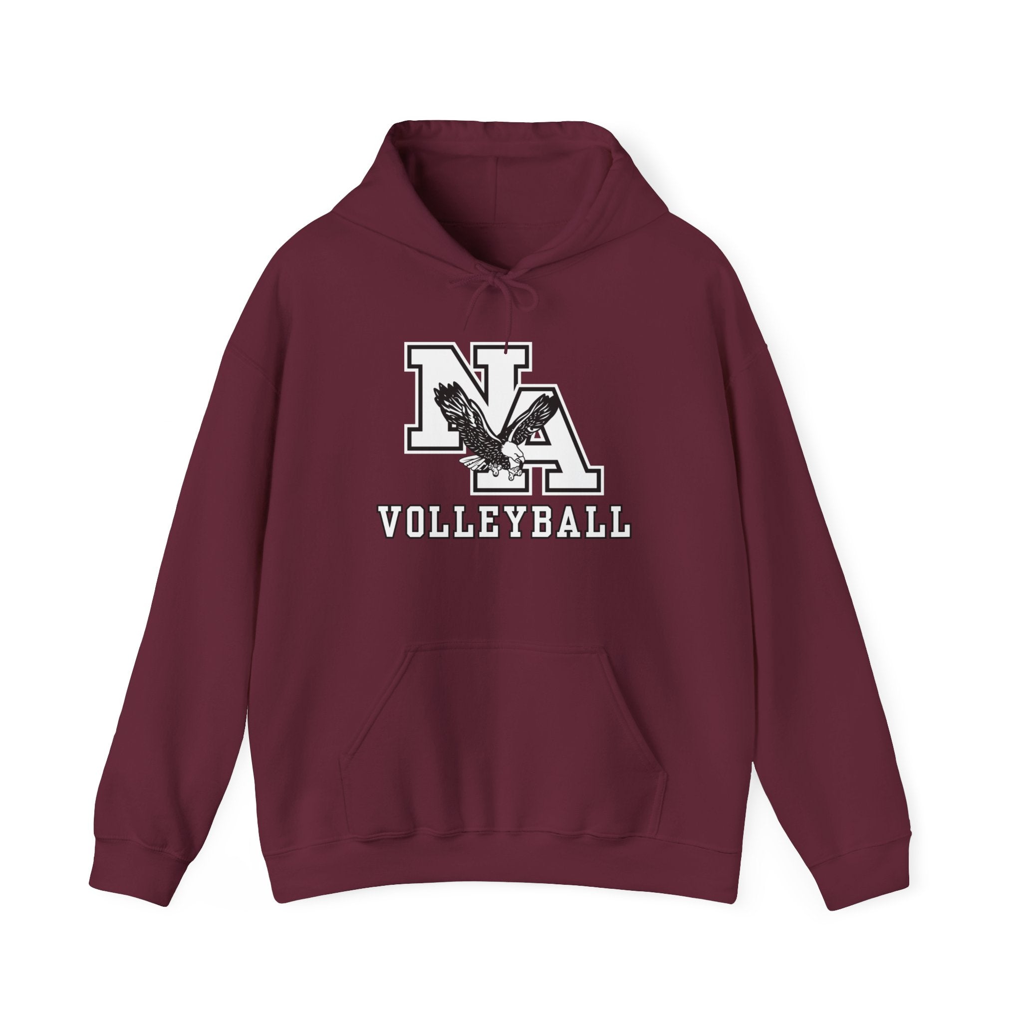 Adult Unisex New Albany Volleyball Classic White and Black Logo Graphic Hoodie