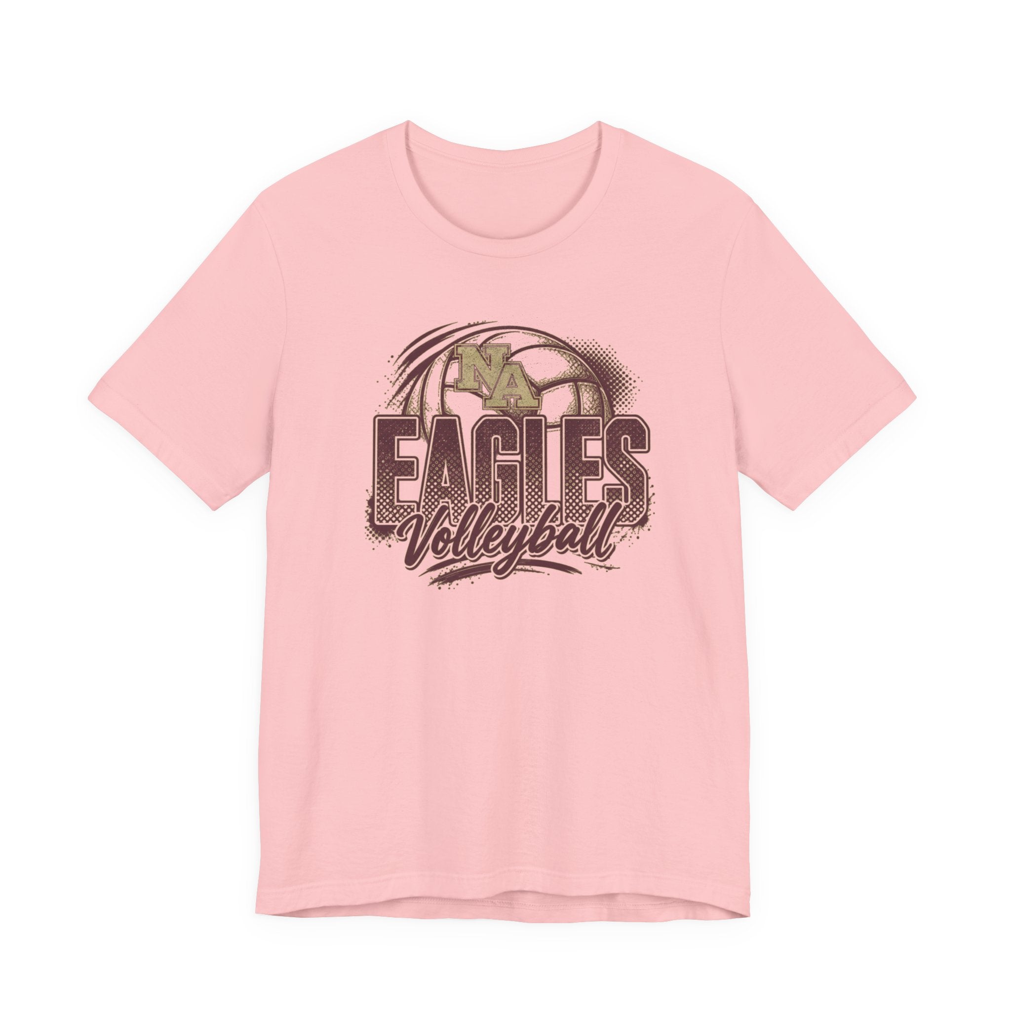 Adult Unisex New Albany Eagles Ombre Volleyball Graphic Short Sleeve Soft Tee