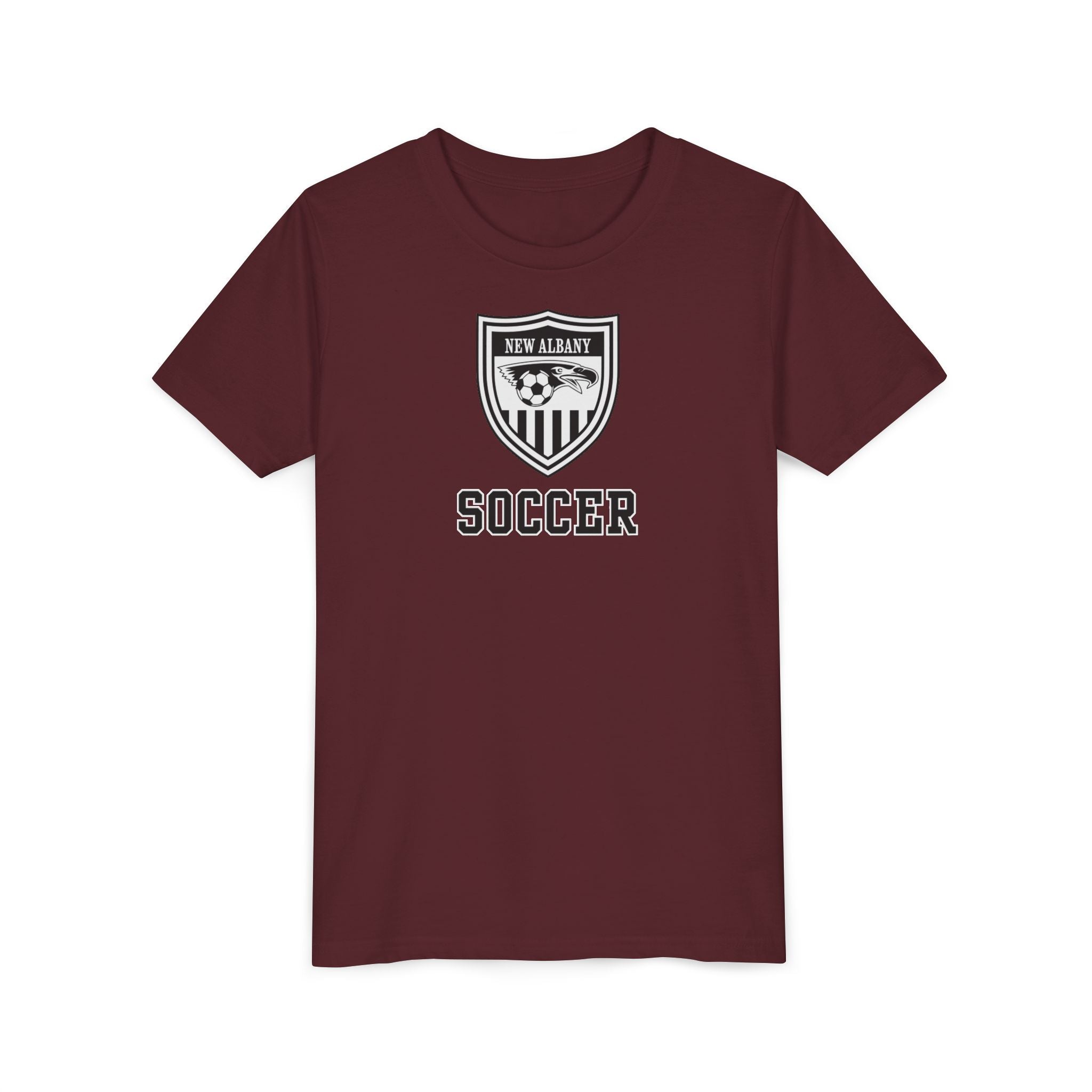 Youth New Albany Youth Soccer League Crest Graphic Short Sleeve Bella + Canvas Soft Tee