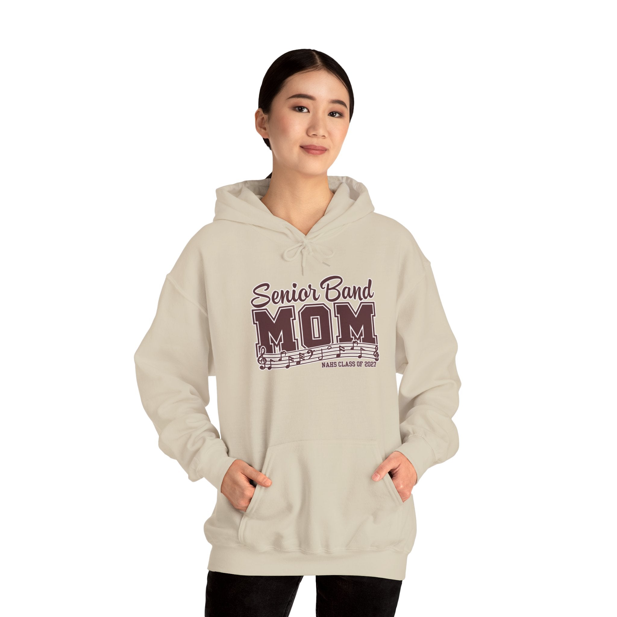 Adult Unisex New Albany 2027 Senior Band Mom Graphic Hoodie
