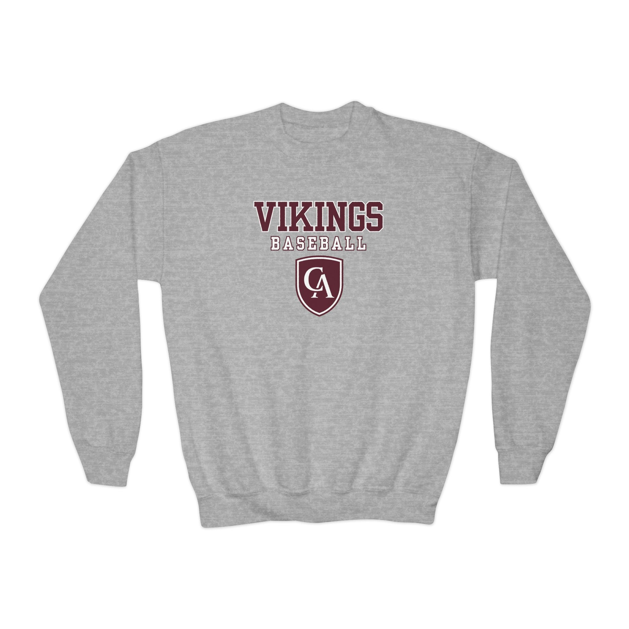 Youth Columbus Academy Vikings Baseball Graphic Gildan Heavy Blend Sweatshirt