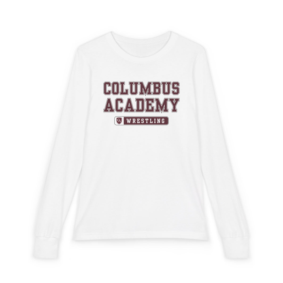 Youth Columbus Academy Wrestling Graphic Bella + Canvas Long Sleeve Soft Tee