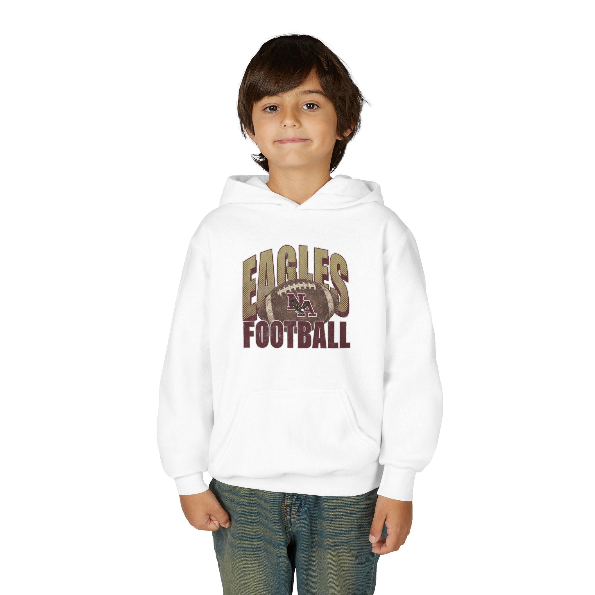 Youth New Albany First-Down Distressed Football Graphic Hoodie