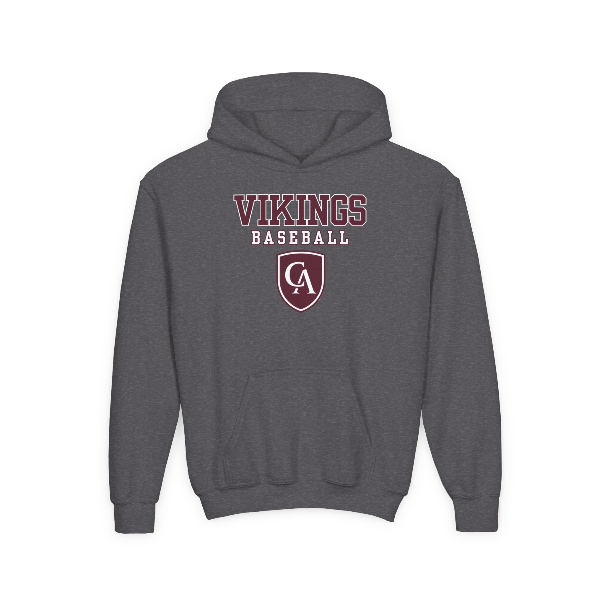 Youth Columbus Academy Vikings Baseball Graphic Gildan Heavy Blend Hoodie