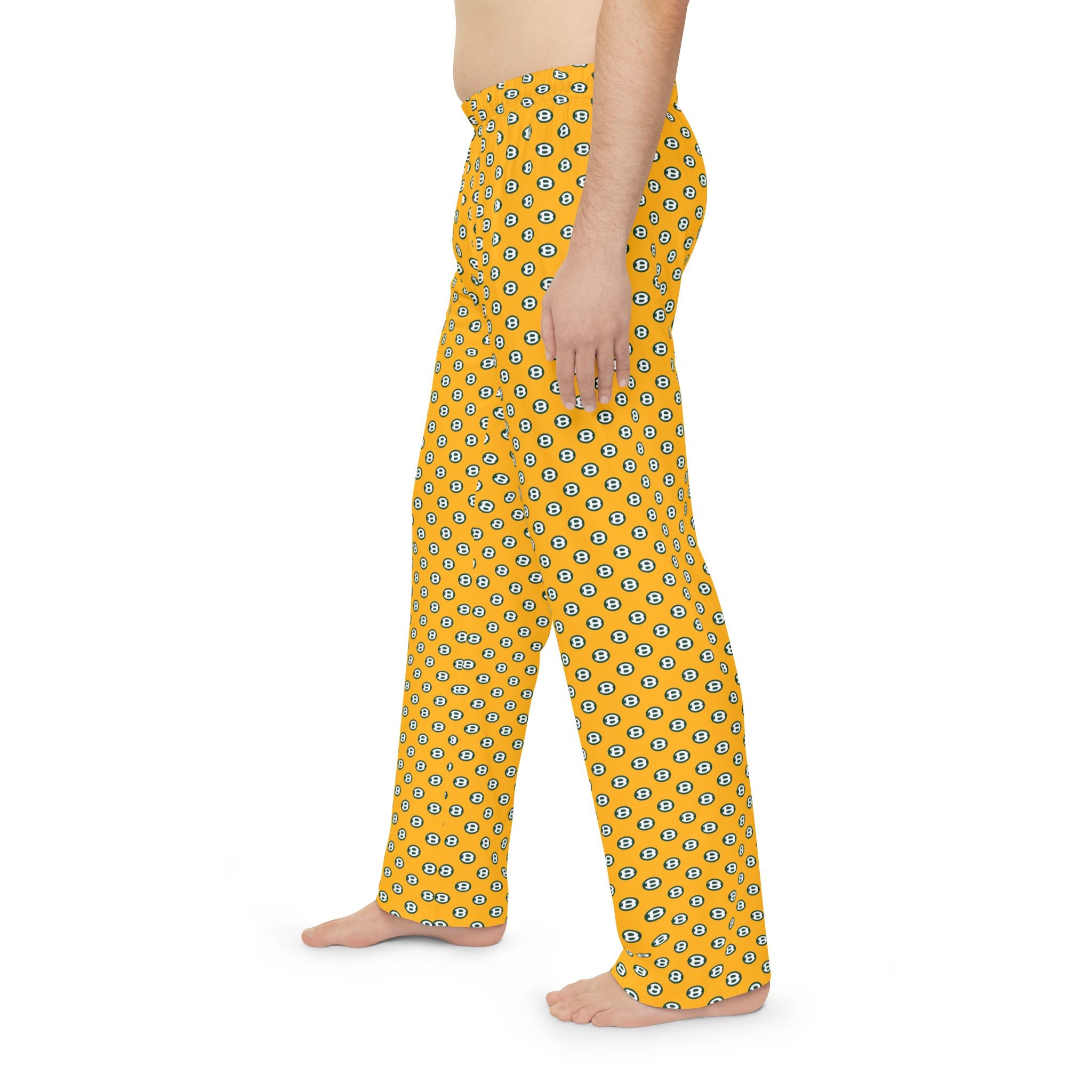 Adult Unisex Gold Pajama Pants with Allover Brooke Logo Print