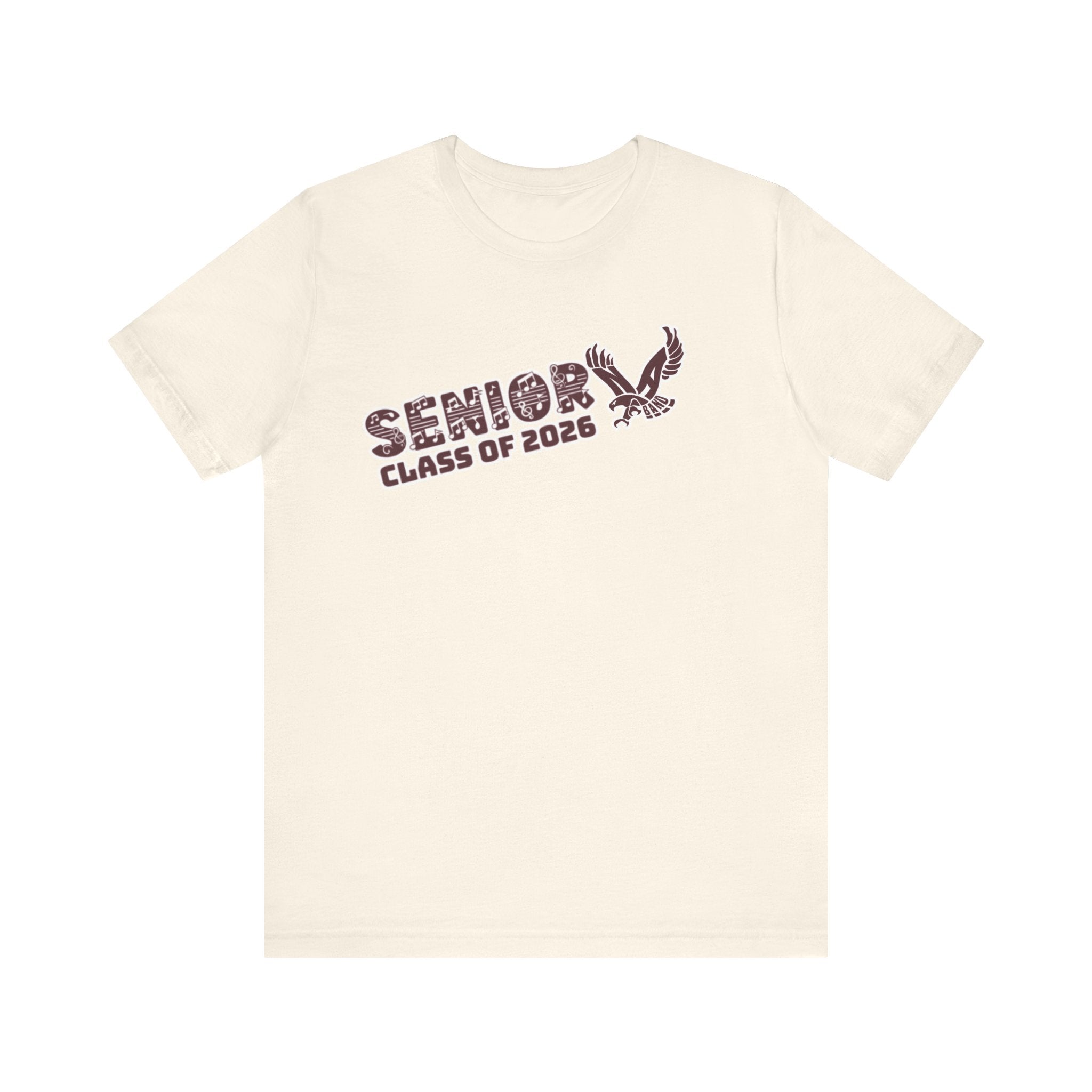 Adult Unisex Class of 2026 Band Eagle Senior Graphic Short Sleeve Soft Tee