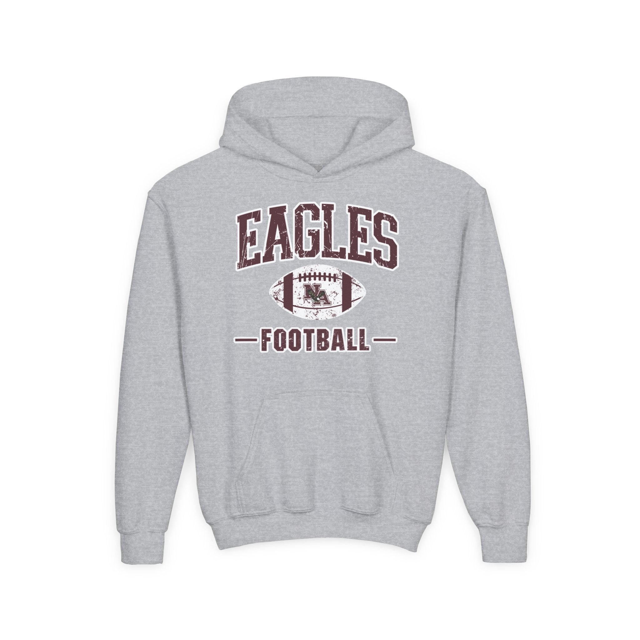 Youth Eagles Football Vintage Distressed Graphic Hoodie