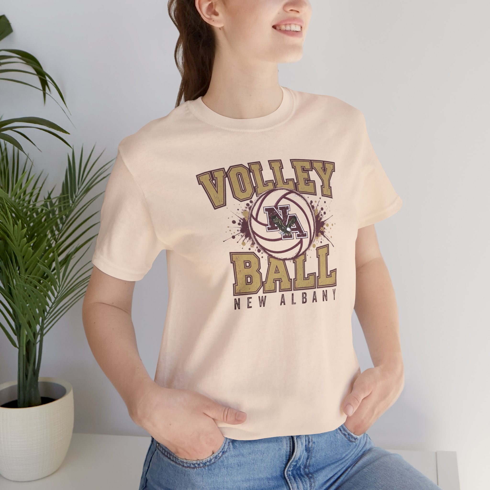 Adult Unisex New Albany Eagles Power Volleyball Graphic Short Sleeve Soft Tee