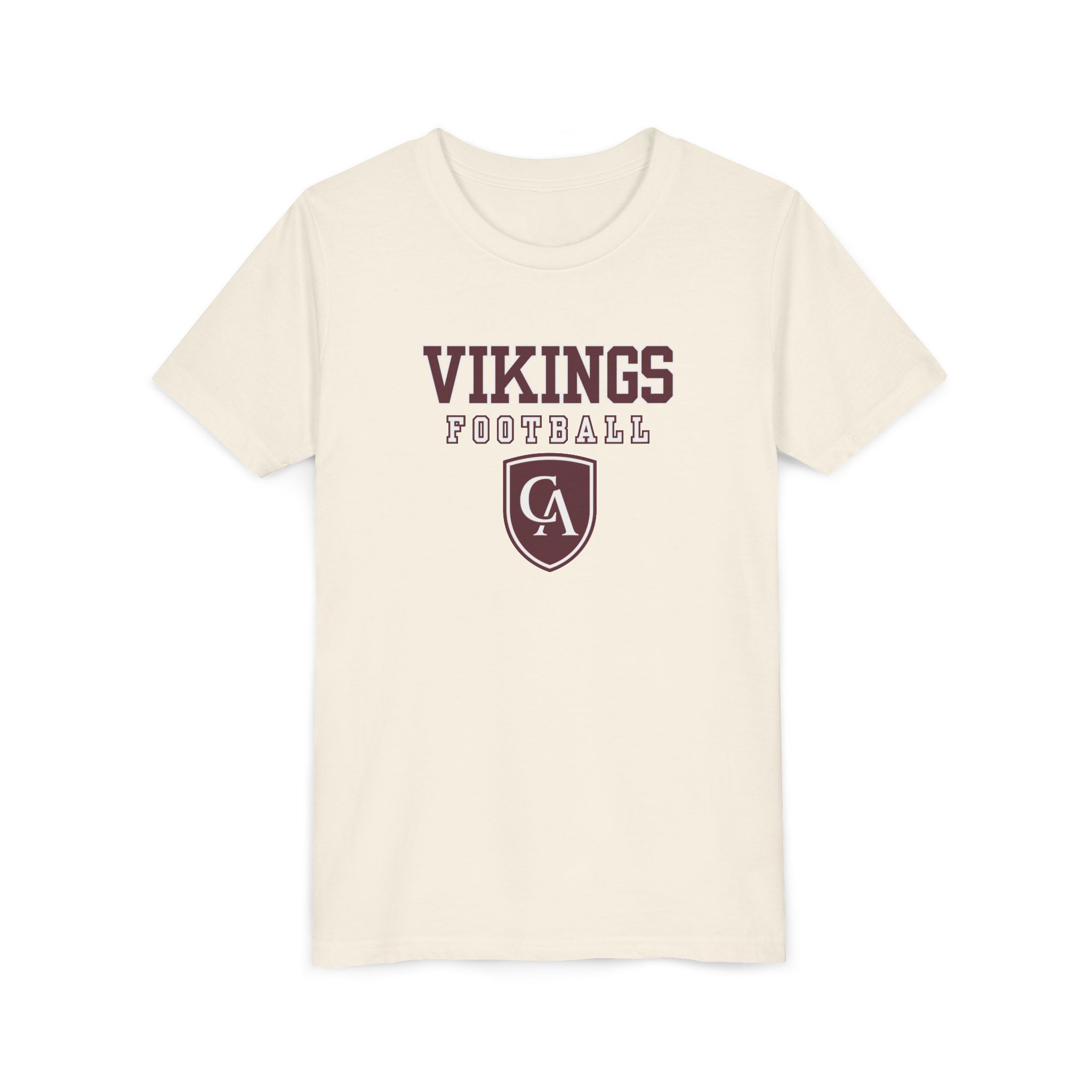 Youth Columbus Academy Vikings Football Graphic Short Sleeve Bella + Canvas Soft Tee