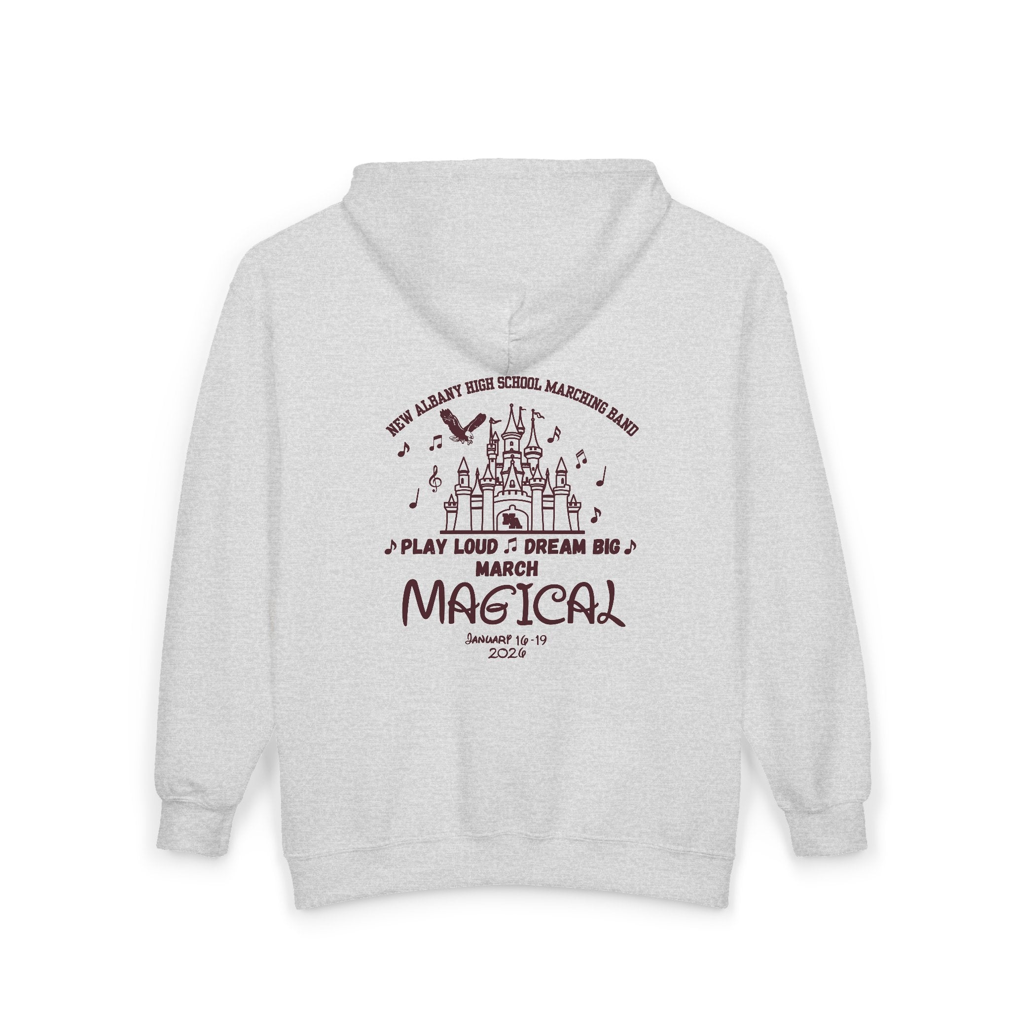 Adult Unisex NAHS Marching Band March Magical Graphic Full-Zip Sweatshirt