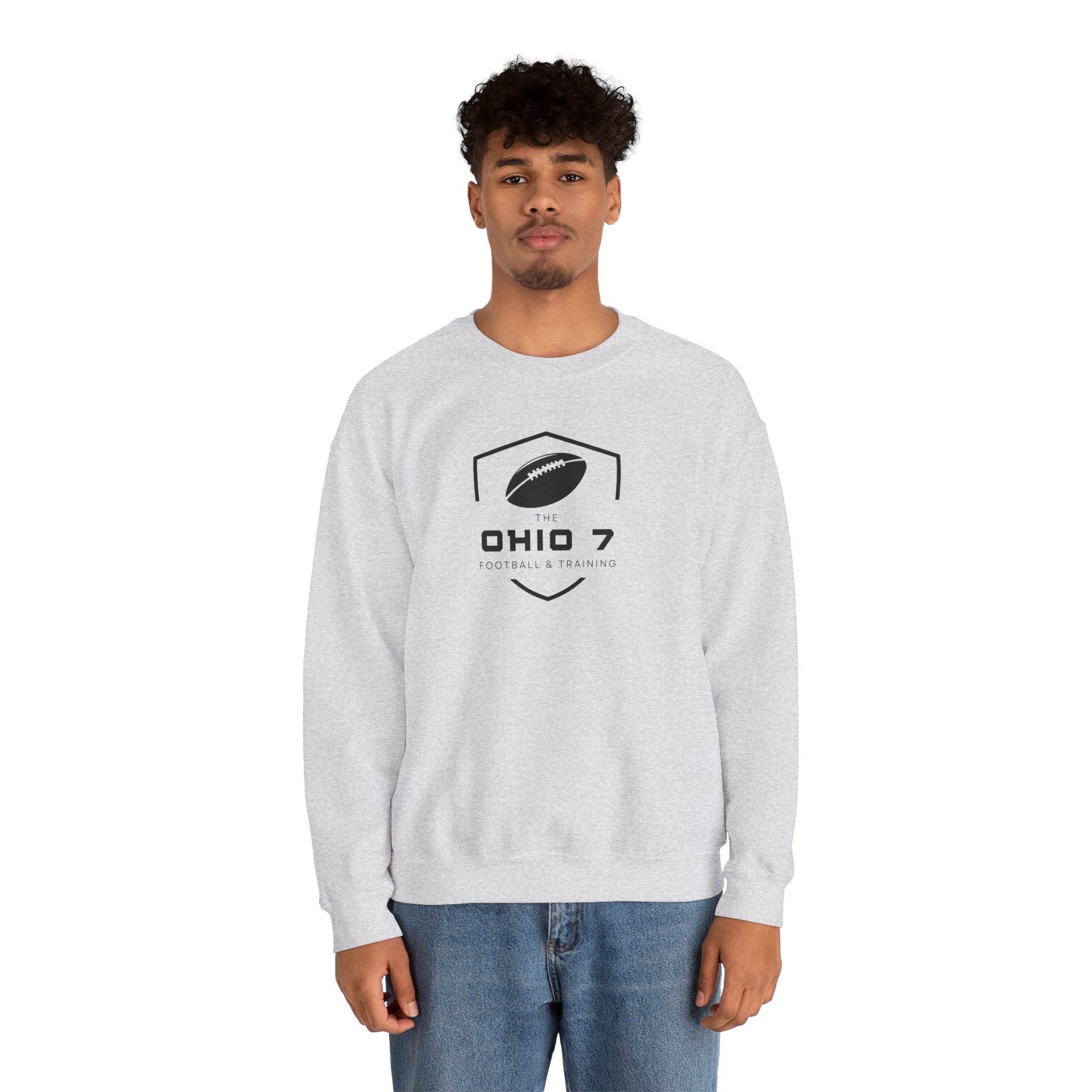Adult Unisex The Ohio 7 Black Logo Gildan Heavy Blend Crewneck Sweatshirt