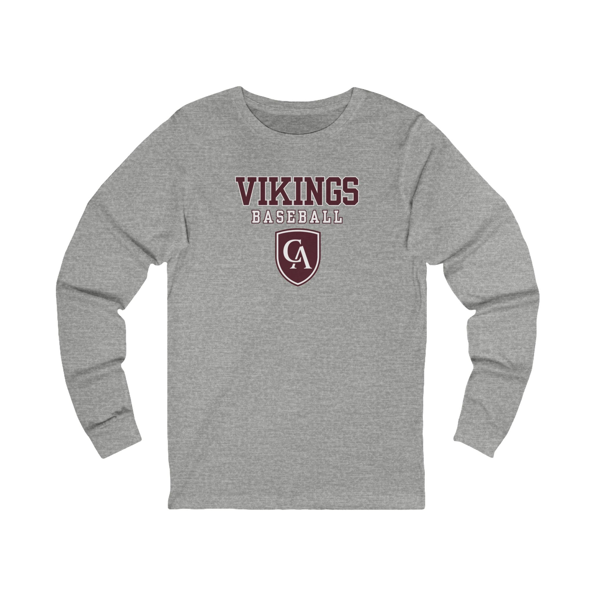 Adult Unisex Columbus Academy Vikings Baseball Graphic Bella + Canvas Long Sleeve Soft Tee