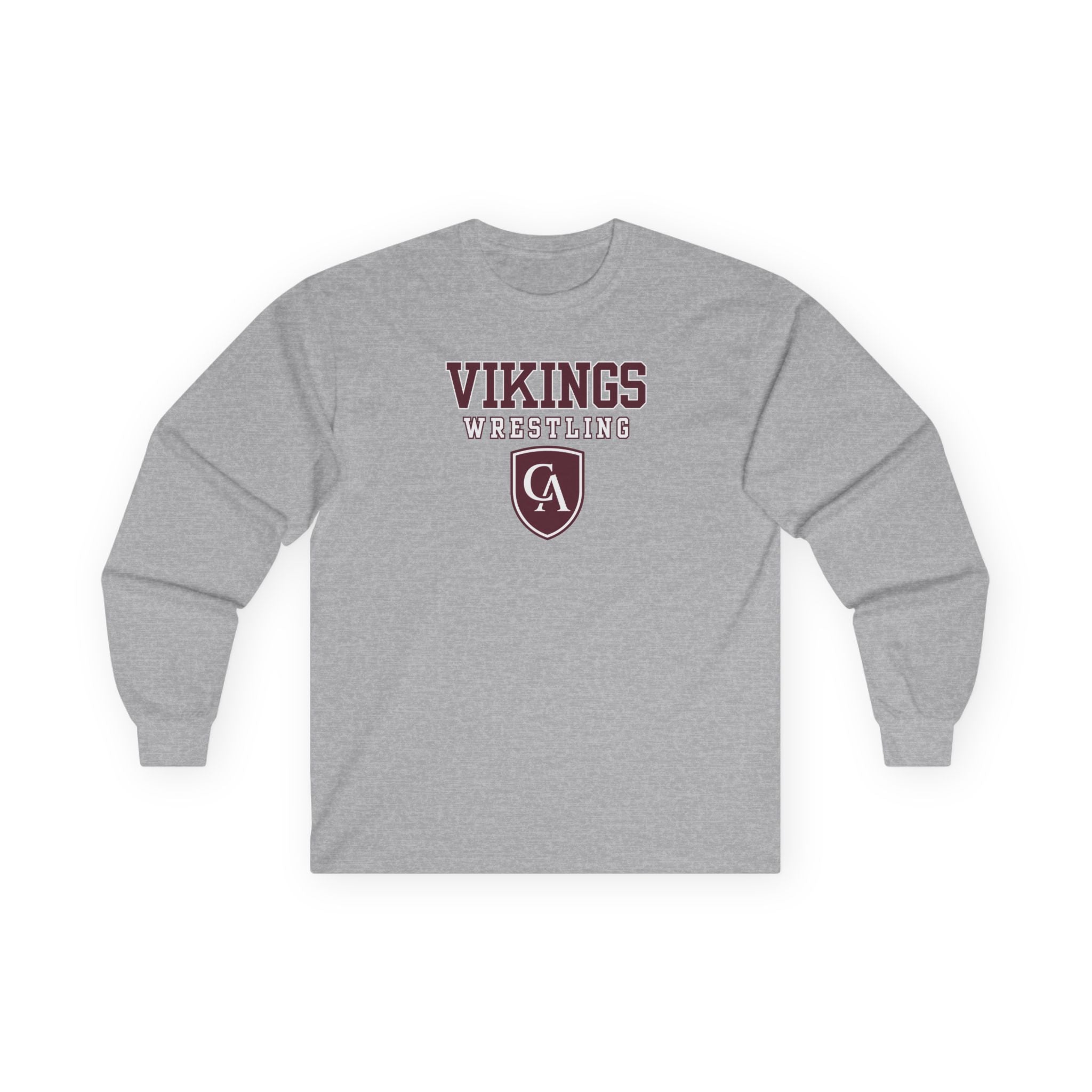 Adult Unisex Columbus Academy Vikings Wrestling Graphic Gildan Long Sleeve Tee