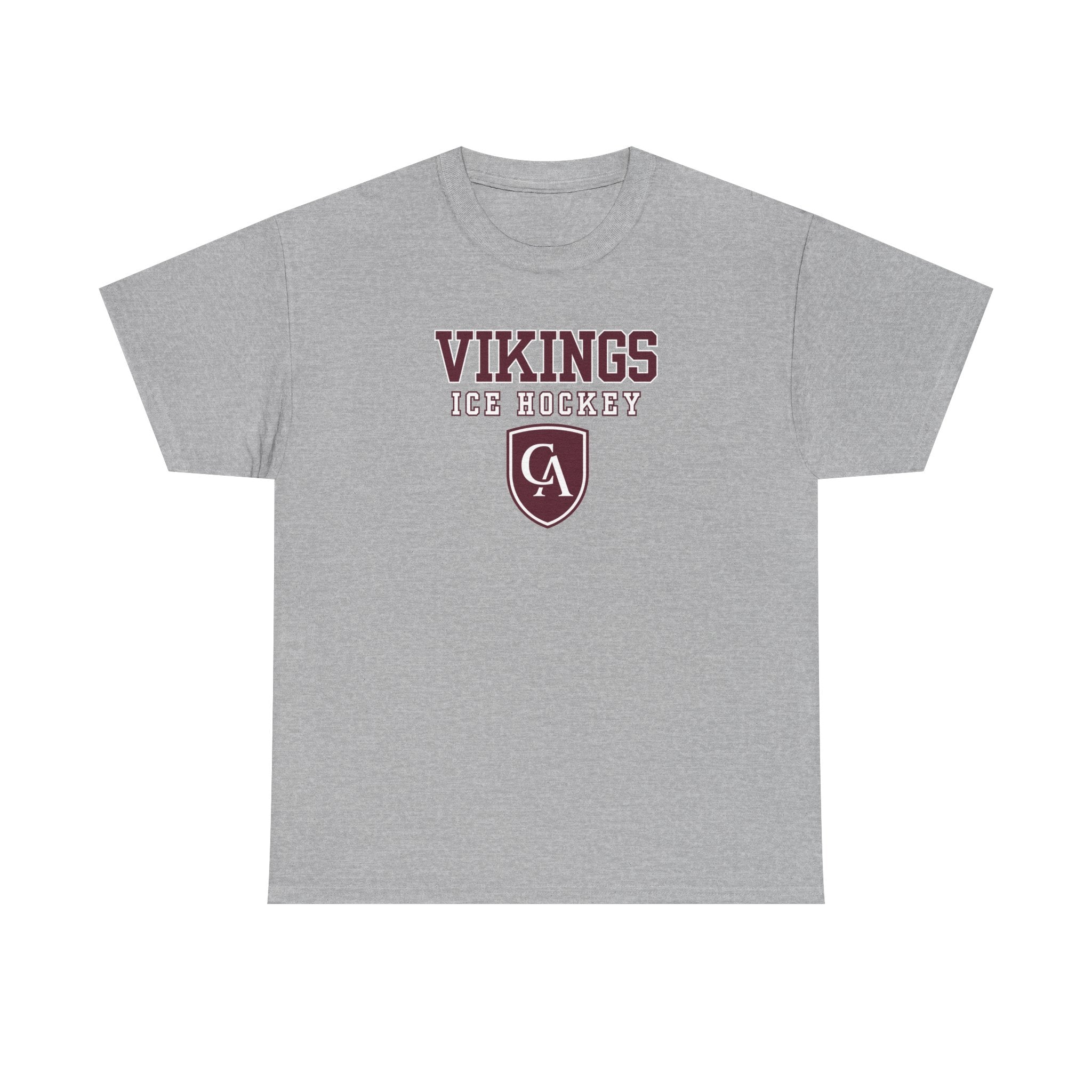 Adult Unisex Columbus Academy Vikings Ice Hockey Graphic Short Sleeve Gildan Heavy Tee