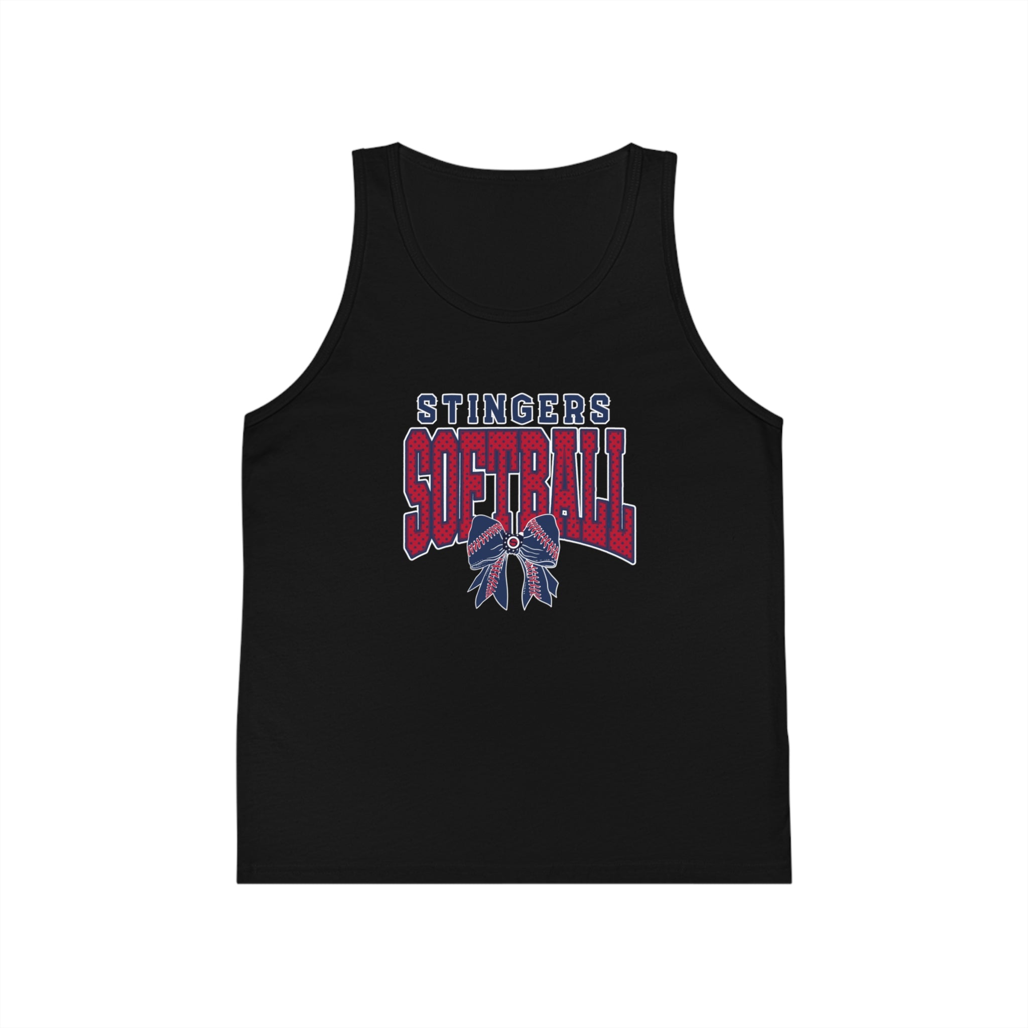 Youth Stingers Softball Stitched Bow Graphic Bella + Canvas Tank
