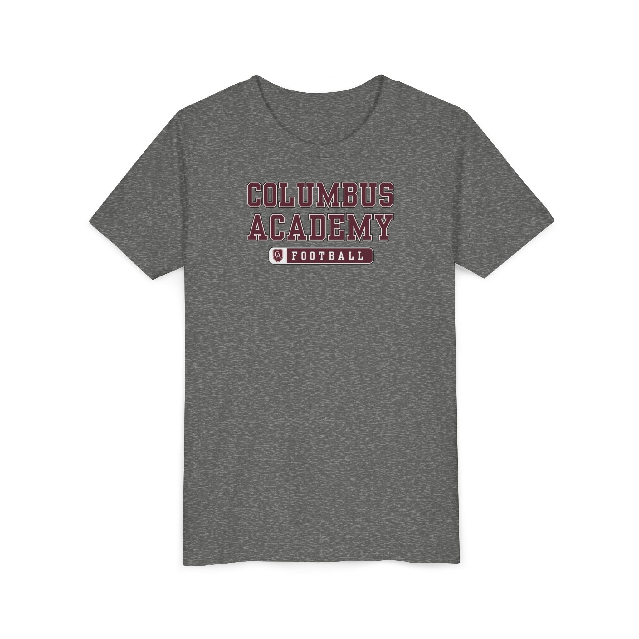 Youth Columbus Academy Football Graphic Short Sleeve Bella + Canvas Soft Tee