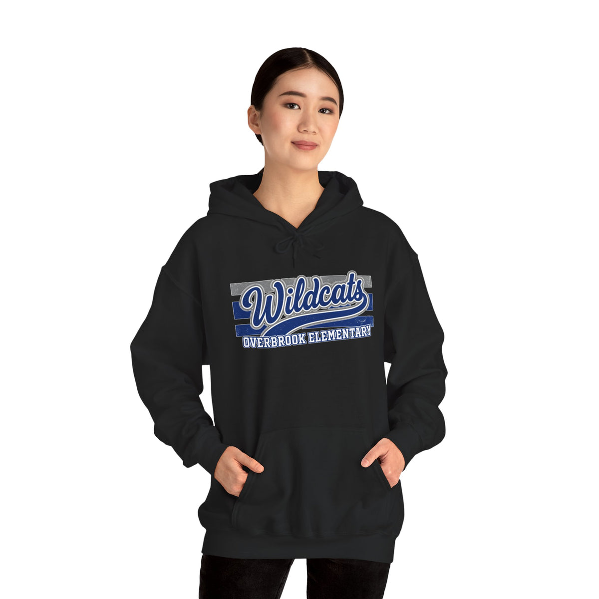 Adult Unisex Overbrook Elementary Wildcats Vintage Distressed Spirit Graphic Hoodie