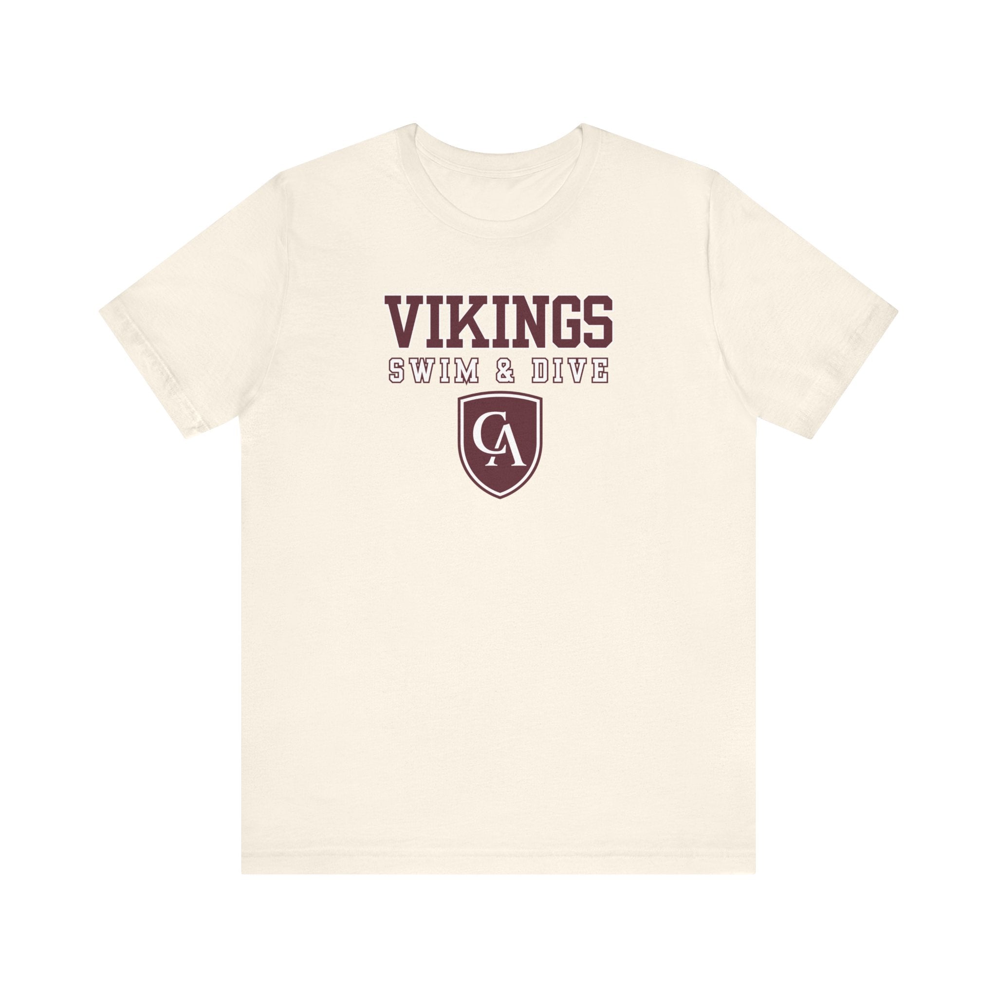 Adult Unisex Columbus Academy Vikings Swim & Dive Graphic Short Sleeve Bella + Canvas Soft Tee