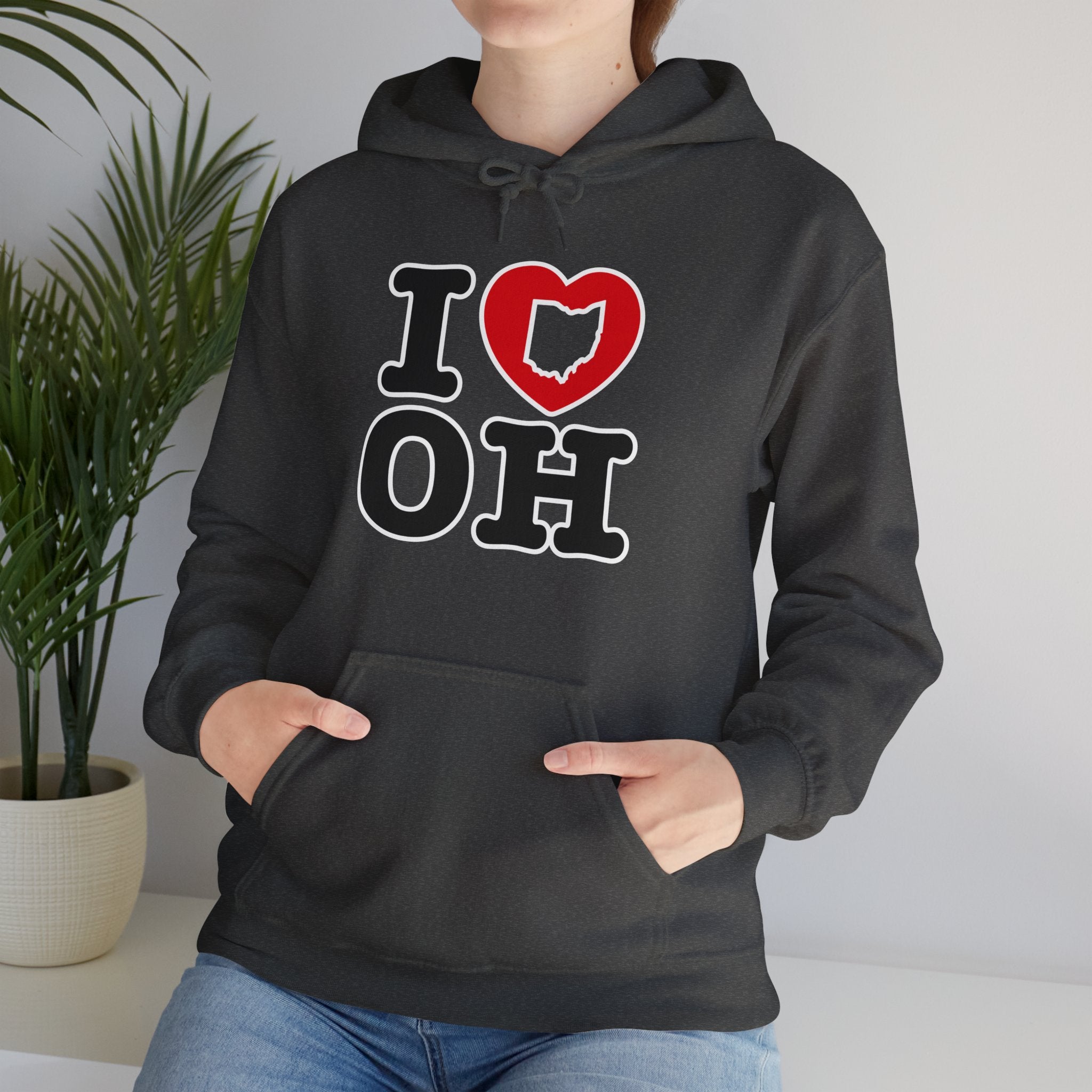 Adult Unisex I Heart OH Graphic Hoodie
