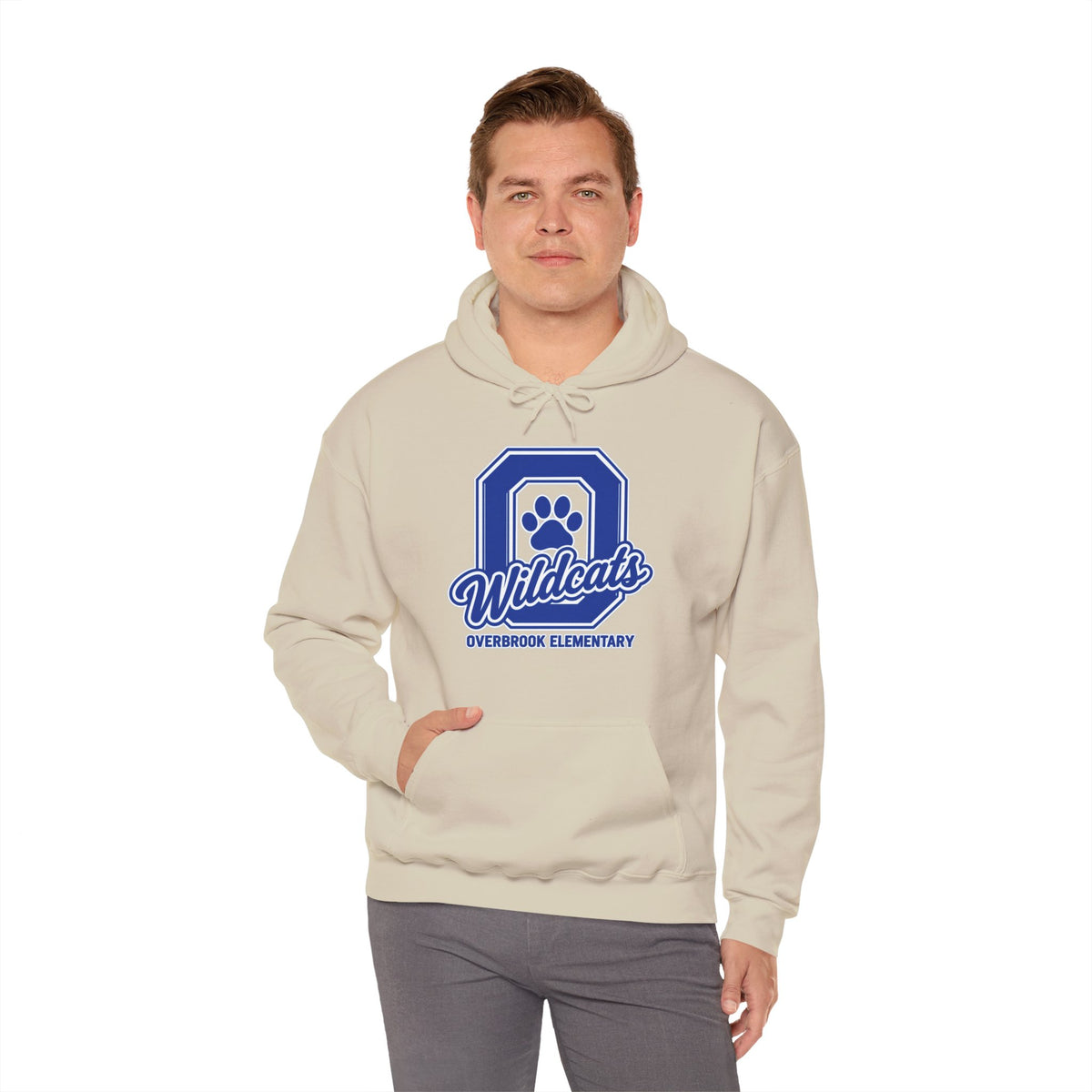 Adult Unisex Overbrook Elementary Wildcats Block Letter Graphic Hoodie