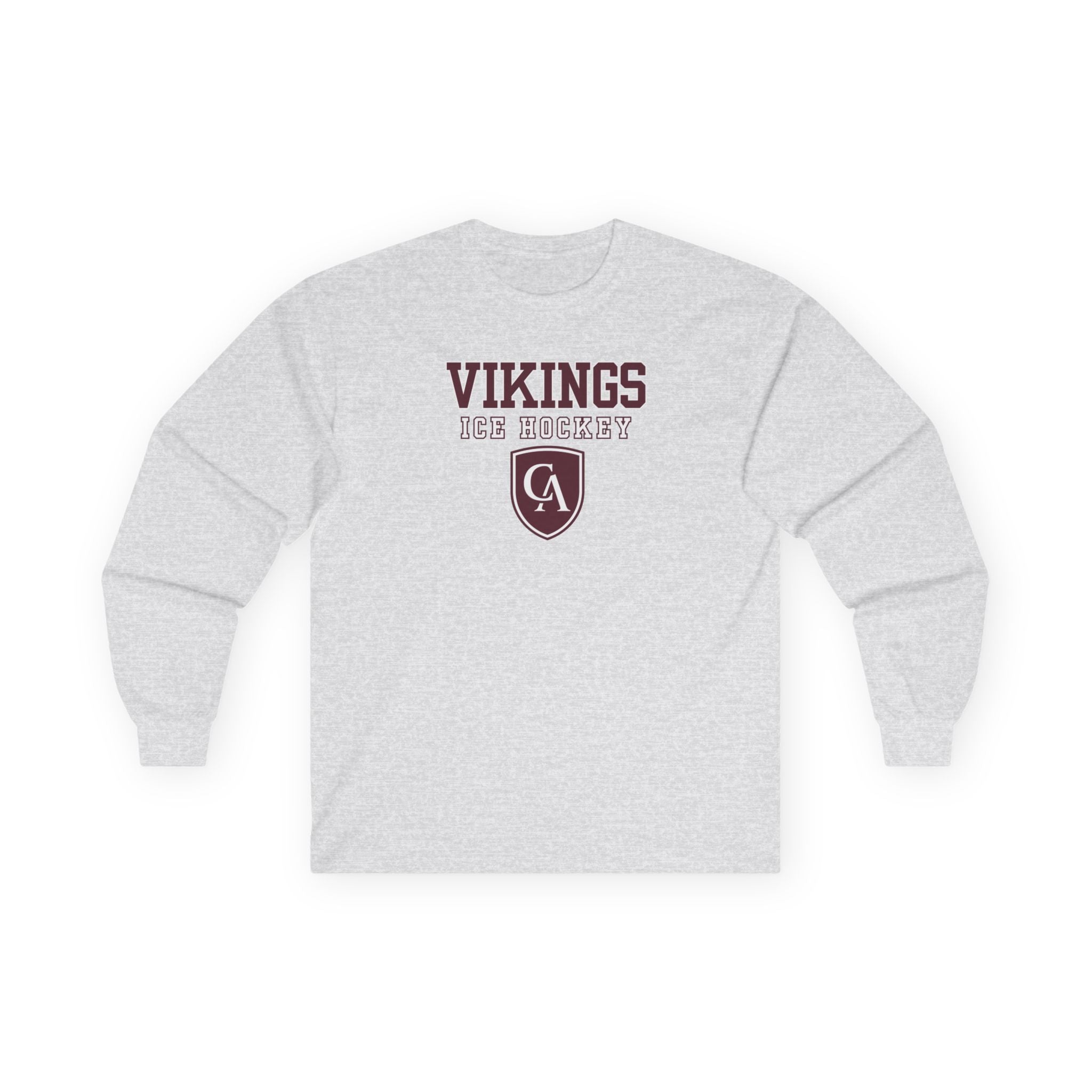 Adult Unisex Columbus Academy Vikings Ice Hockey Graphic Gildan Long Sleeve Tee