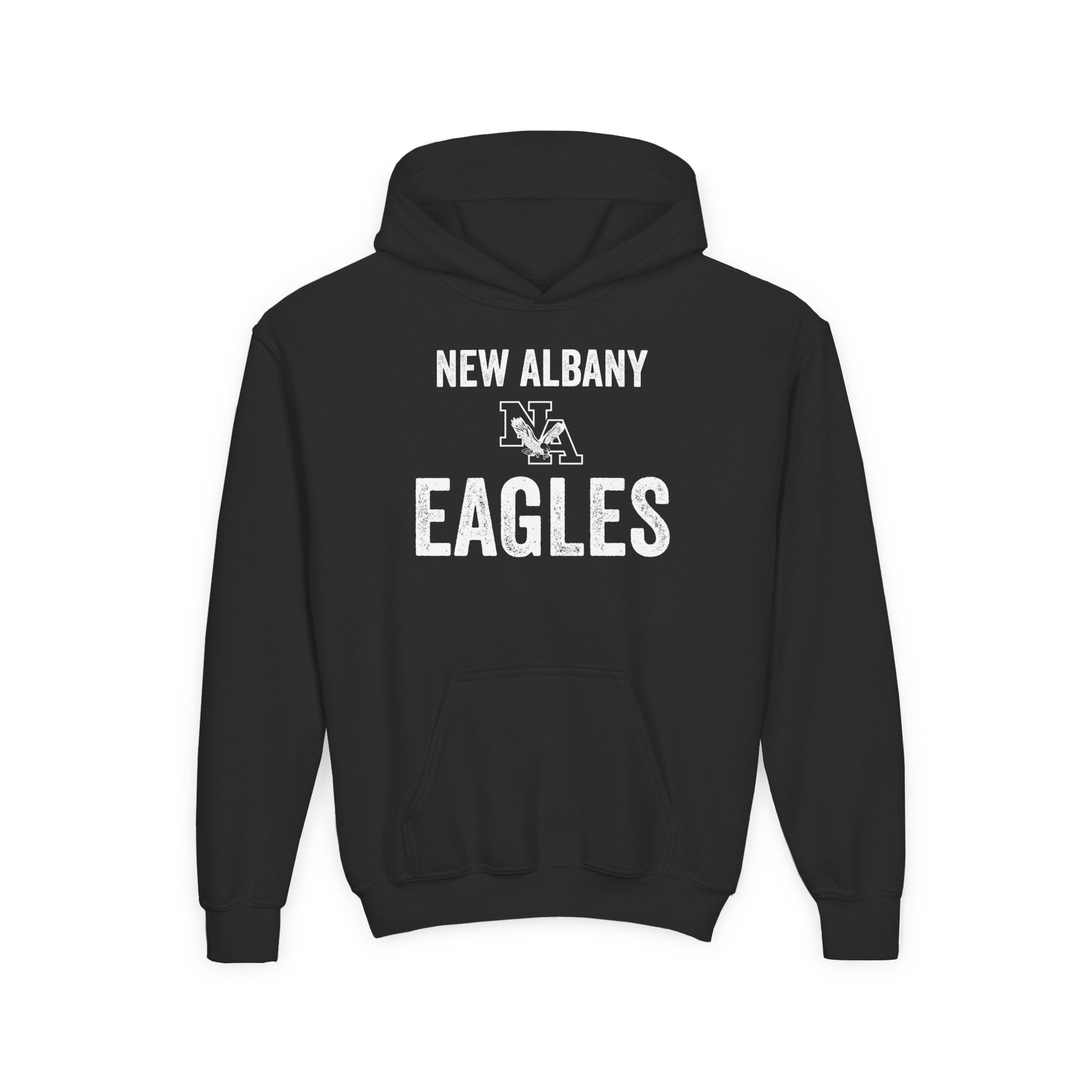 Youth Vintage Distressed New Albany Eagles Graphic Hoodie