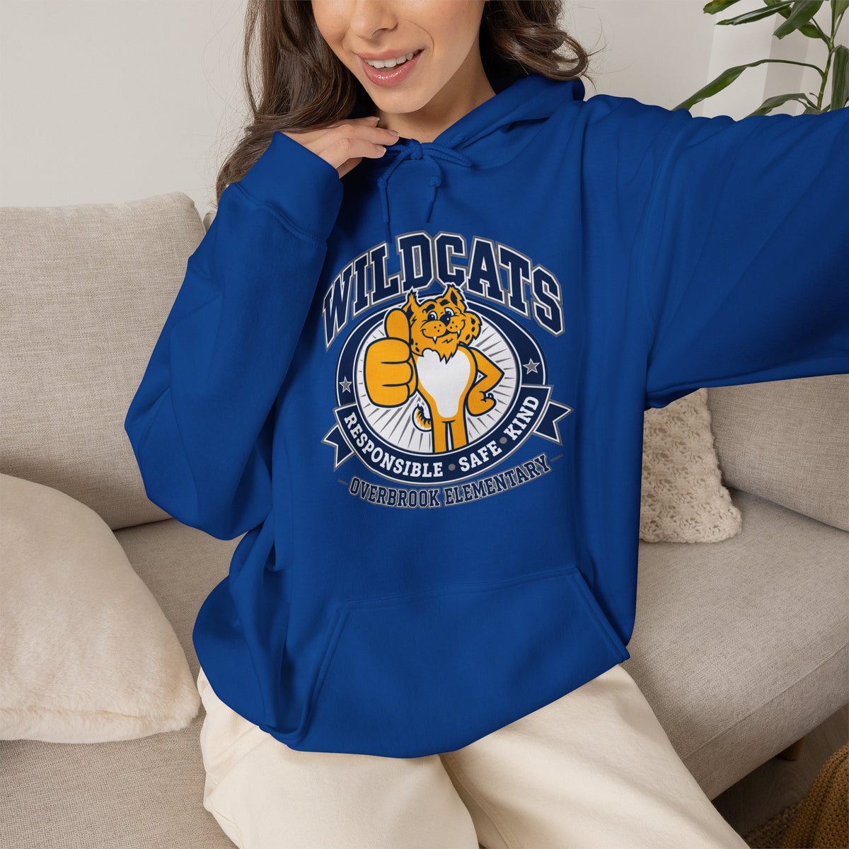 Adult Unisex Overbrook Elementary Wildcat Way Graphic Hoodie