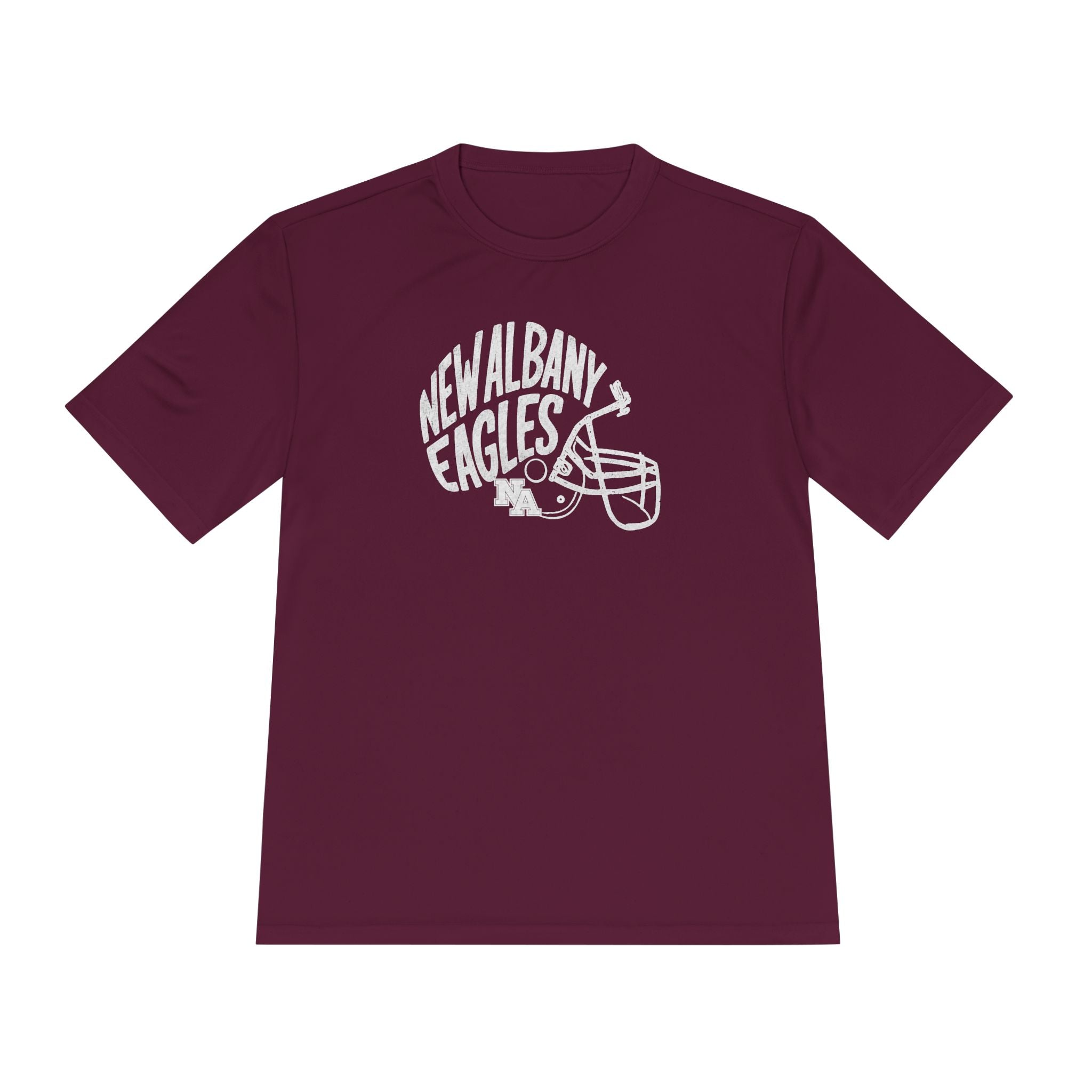 Adult Unisex New Albany Vintage Vibes Football Helmet Graphic Sport-Tek Competitor Performance Tee