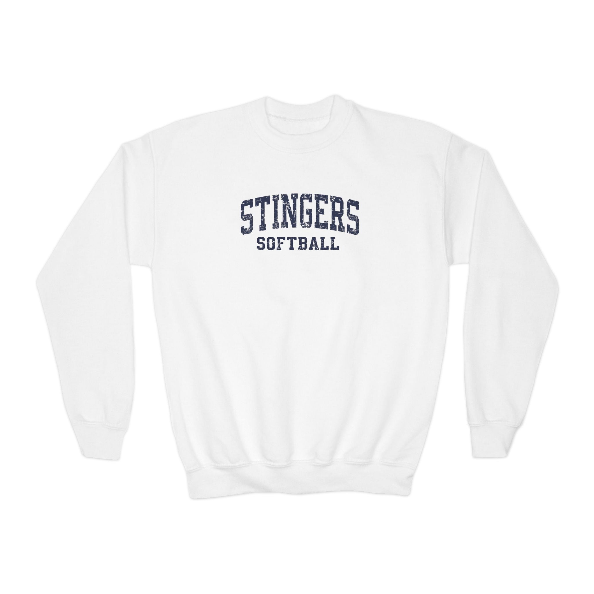 Youth Stingers Softball Vintage Distressed Graphic Gildan Heavy Blend Sweatshirt