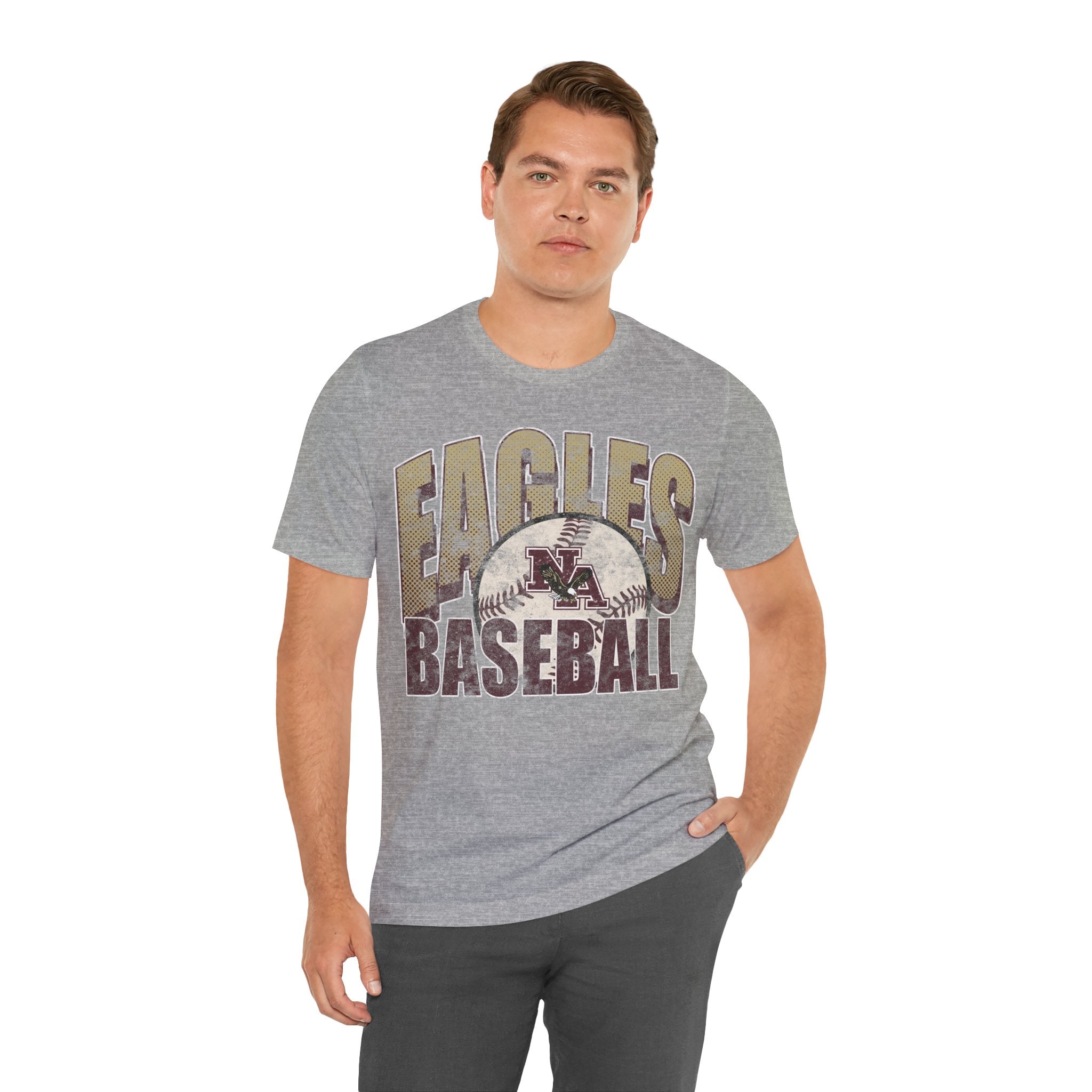 Adult Unisex New Albany Eagles Distressed Dugout Graphic Short Sleeve Soft Tee
