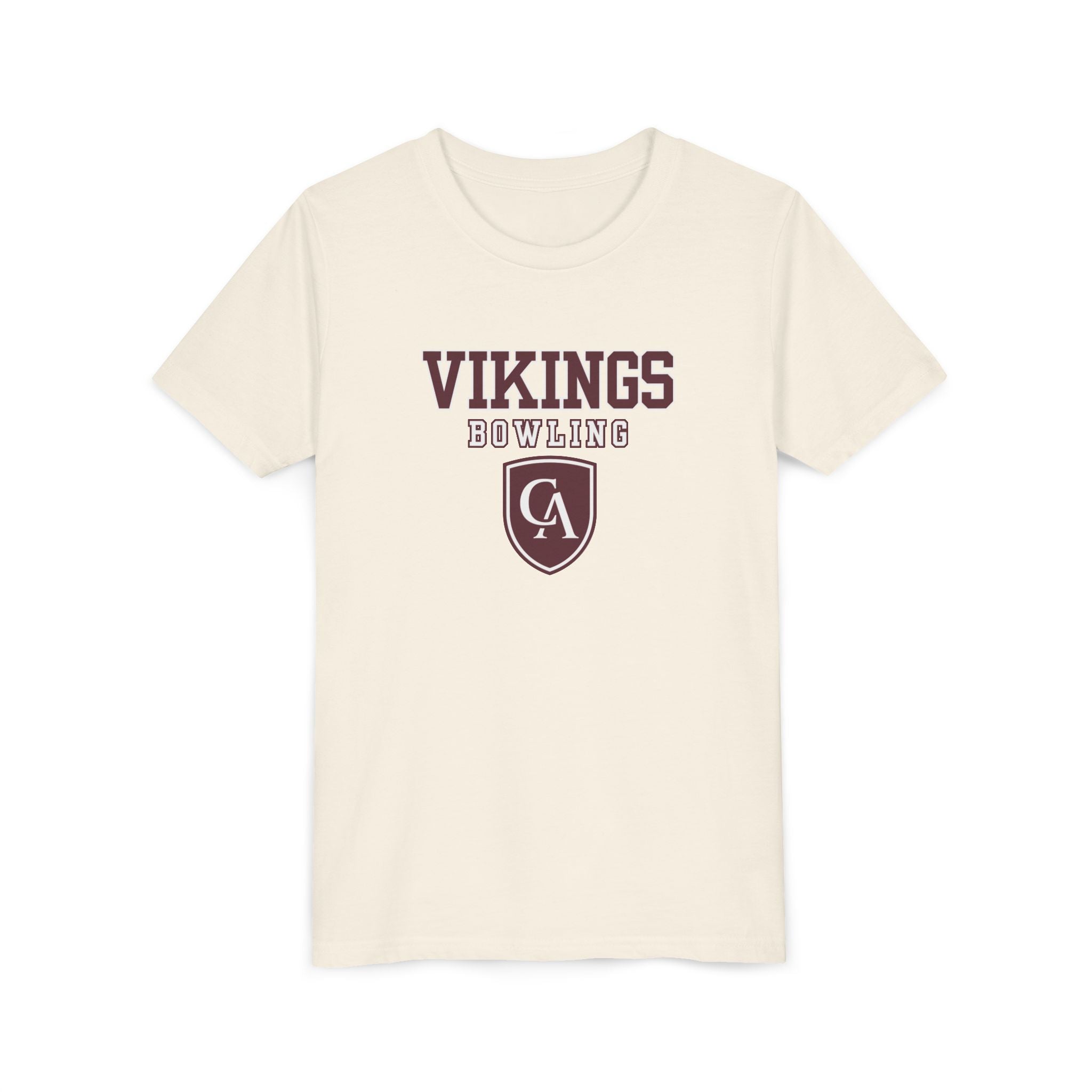 Youth Columbus Academy Vikings Bowling Graphic Short Sleeve Bella + Canvas Soft Tee