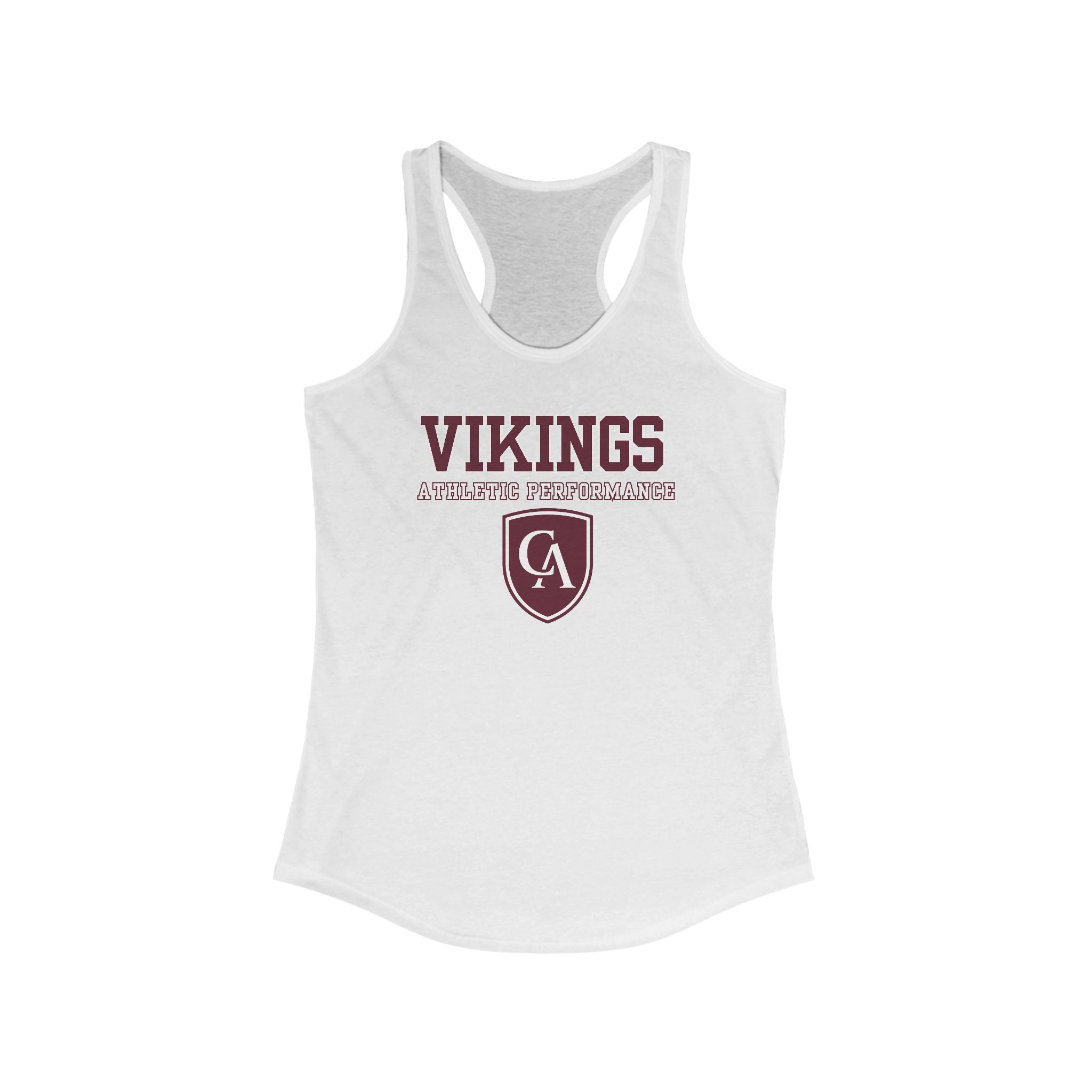 Women's Columbus Academy Vikings Athletic Performance Graphic Next Level Racerback Tank