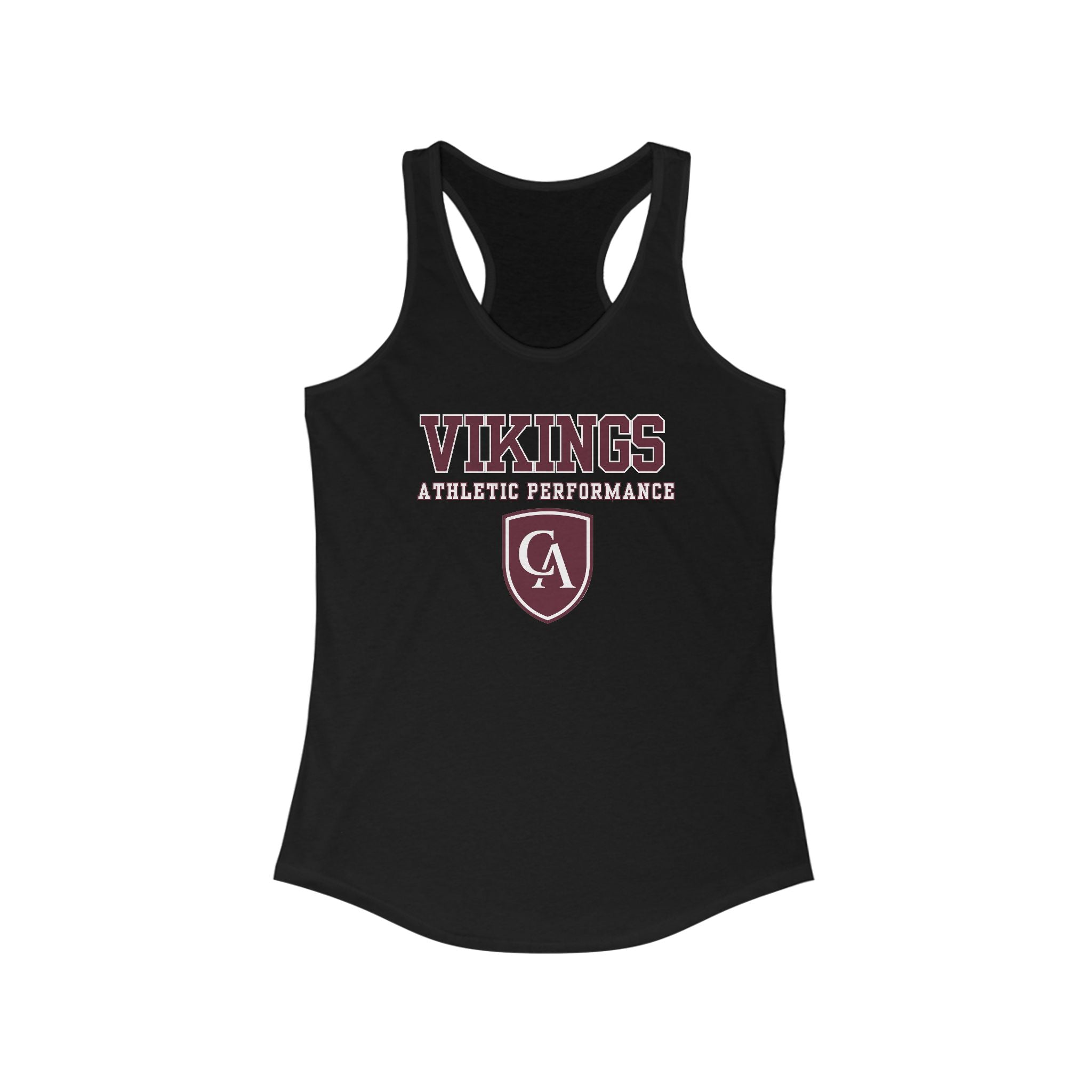 Women's Columbus Academy Vikings Athletic Performance Graphic Next Level Racerback Tank
