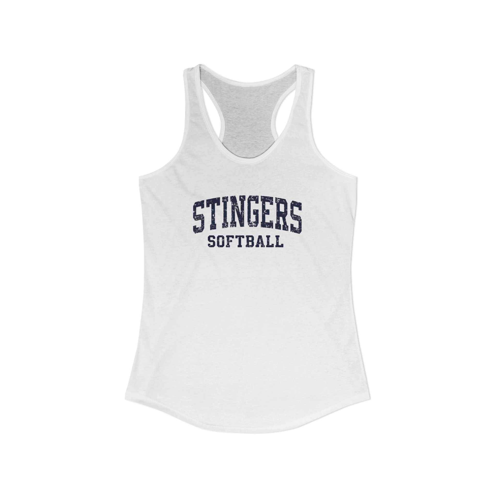 Women's Stingers Softball Vintage Distressed Graphic Next Level Racerback Tank