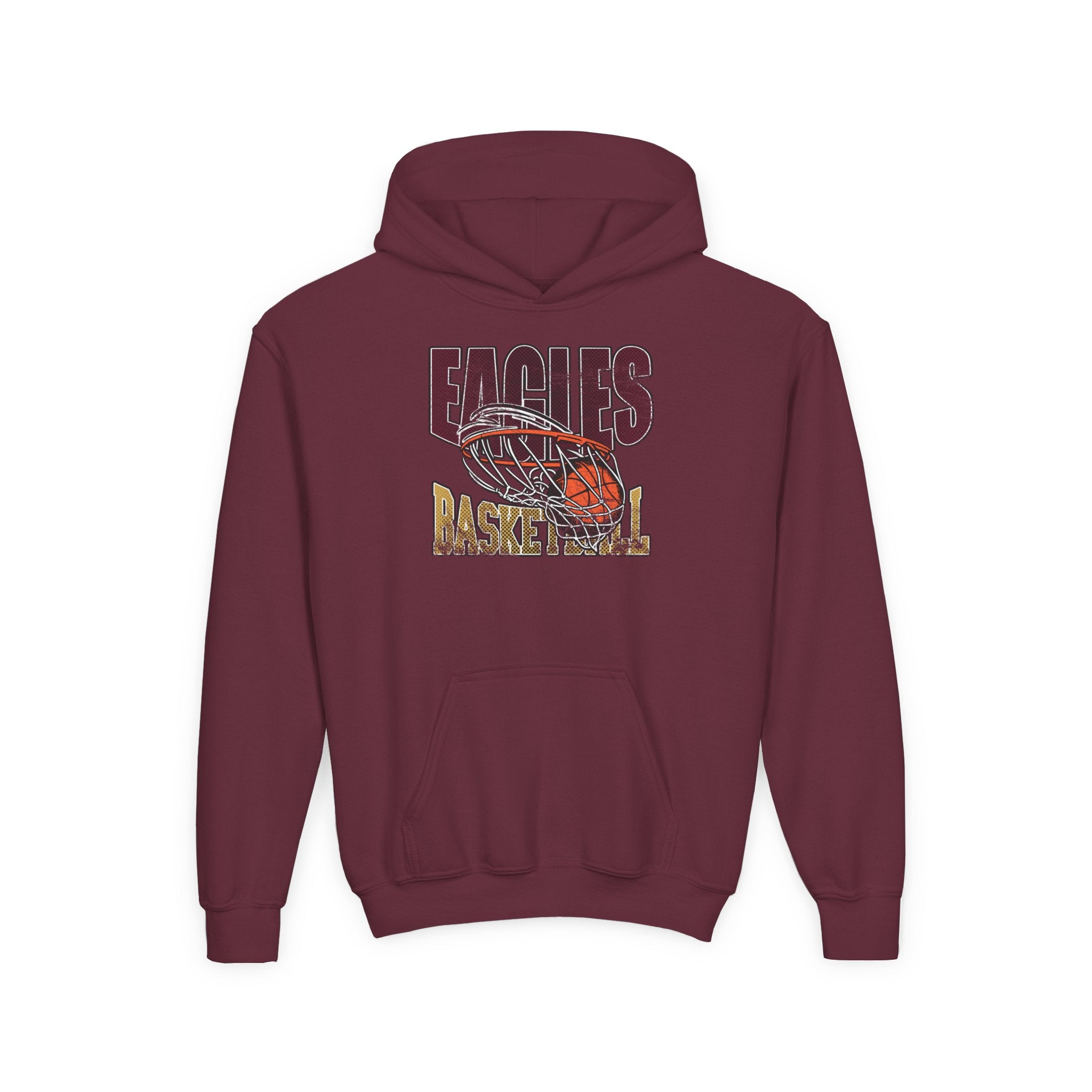 Youth Eagles Swish Distressed Basketball Graphic Hoodie