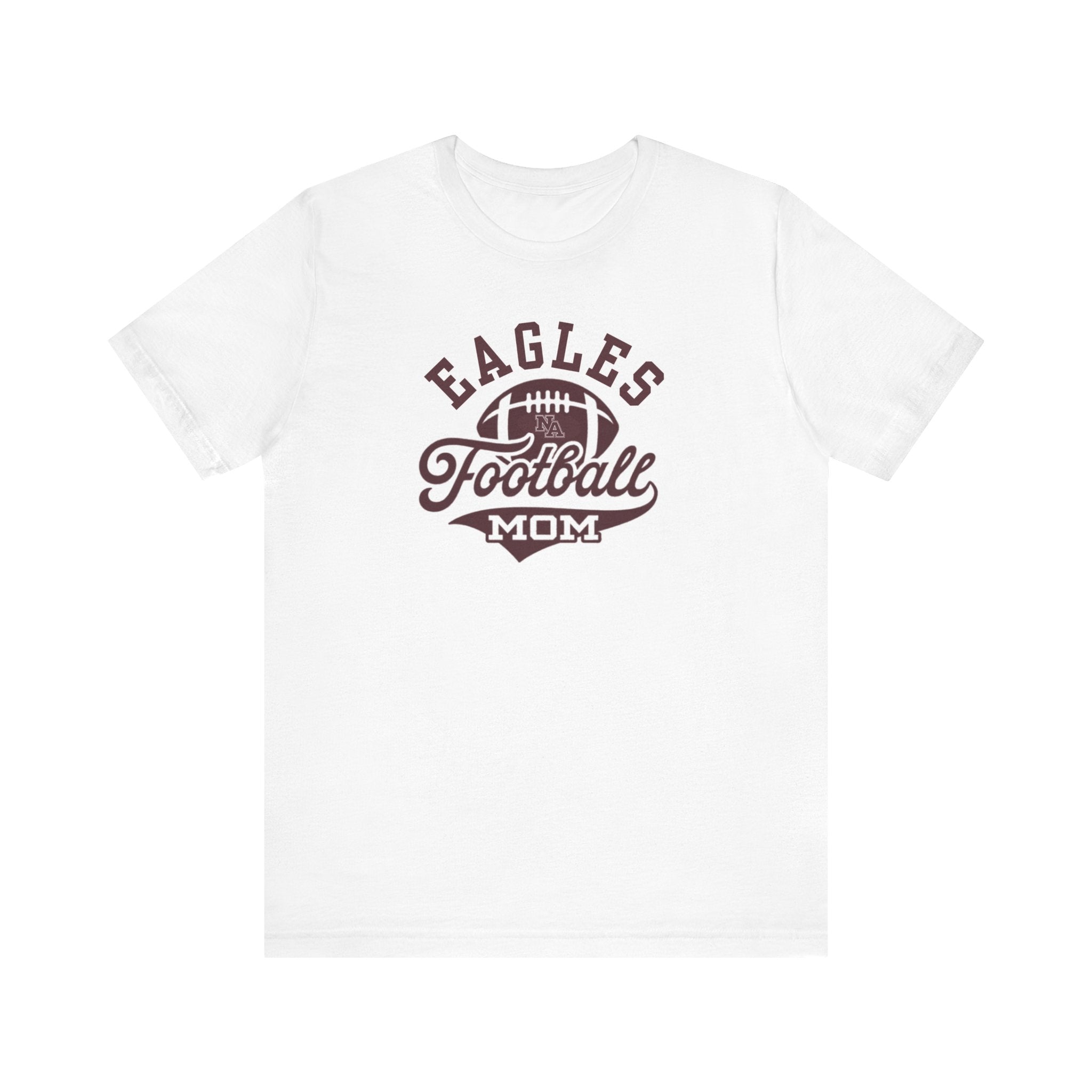 Adult Unisex Eagles Spirit Script Football Mom Graphic Short Sleeve Soft Tee