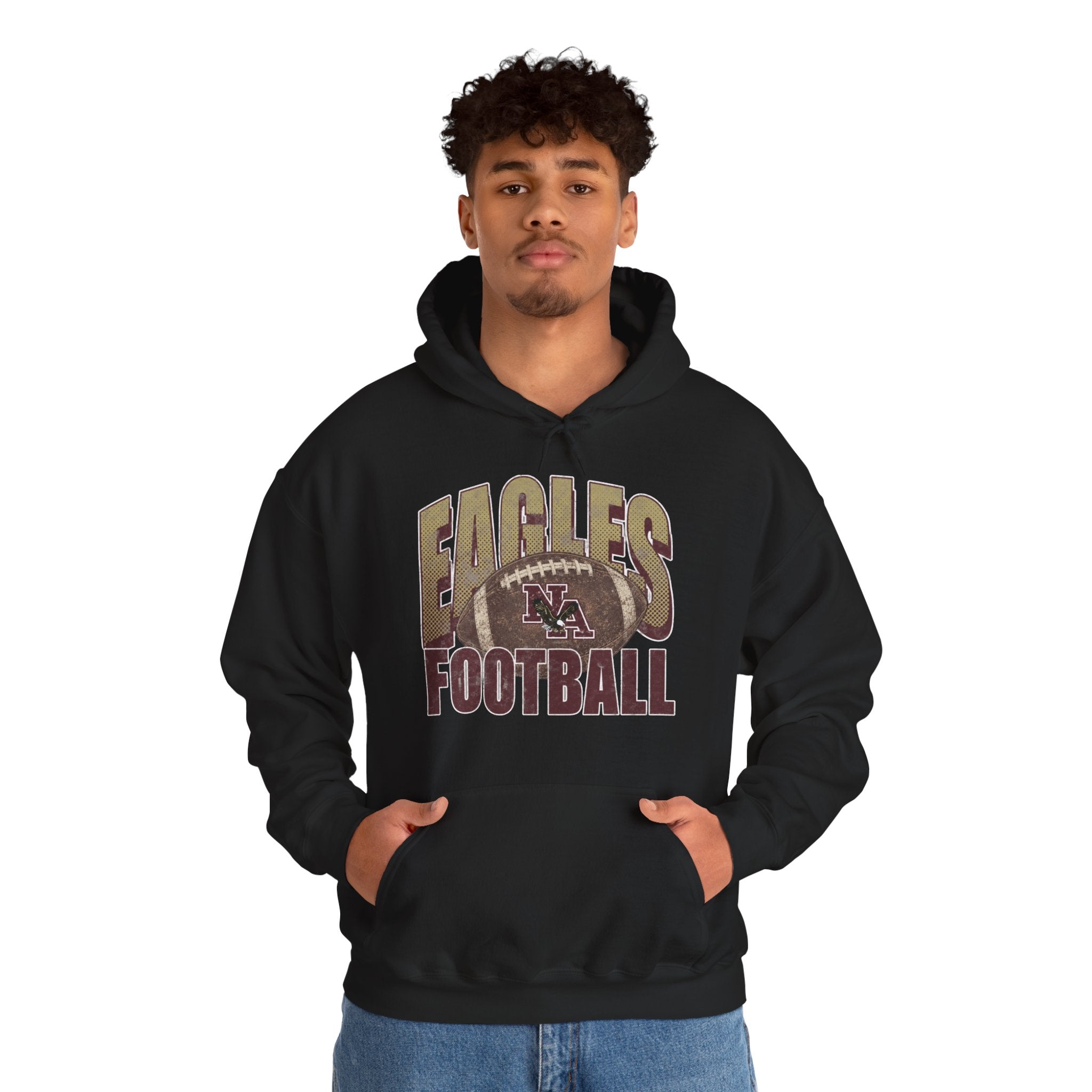 Adult Unisex New Albany First-Down Distressed Football Graphic Hoodie