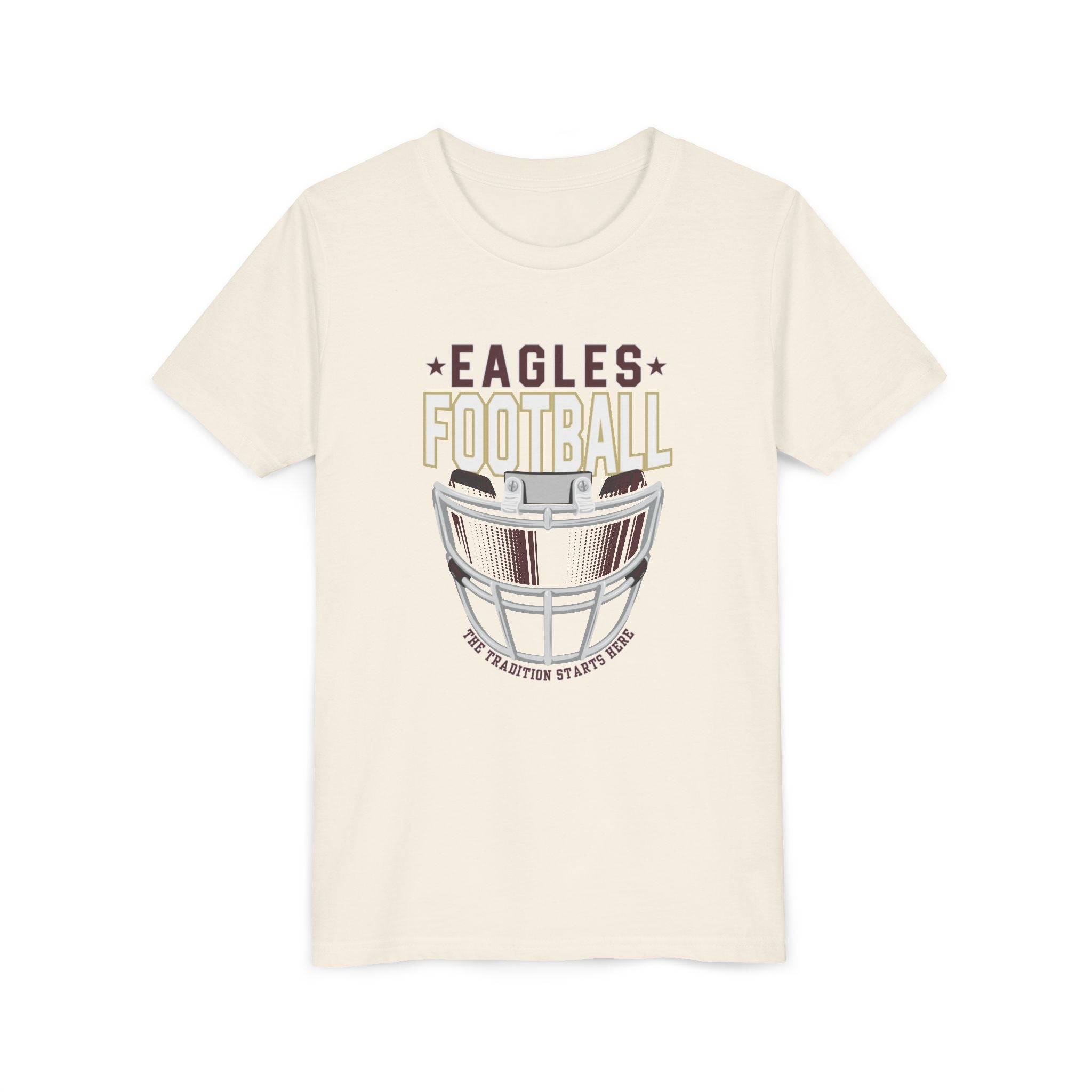 Youth Eagles White Hype Helmet Graphic Short Sleeve Soft Tee