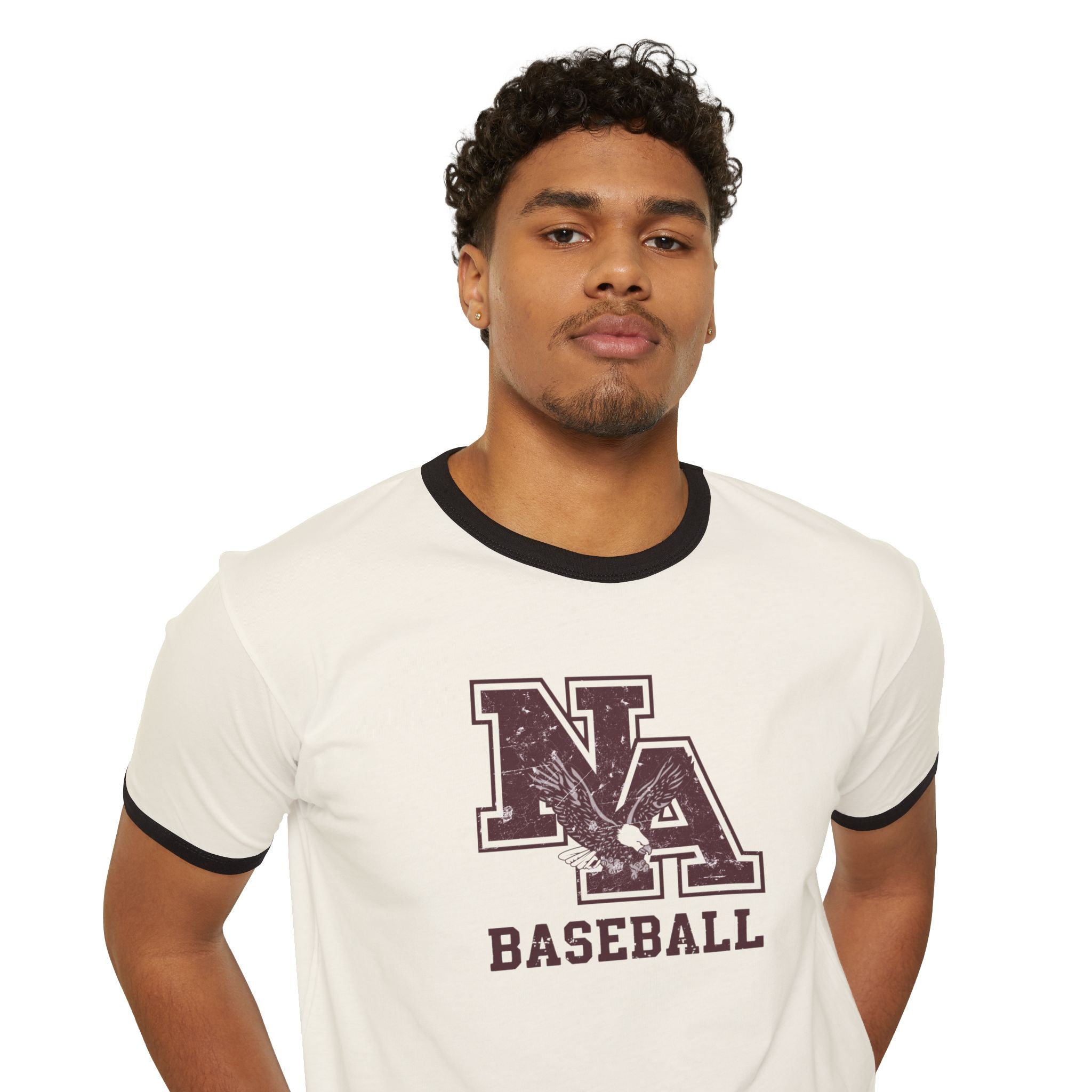 Adult Unisex New Albany Baseball Vintage Vibe Logo Graphic Short Sleeve Ringer Tee