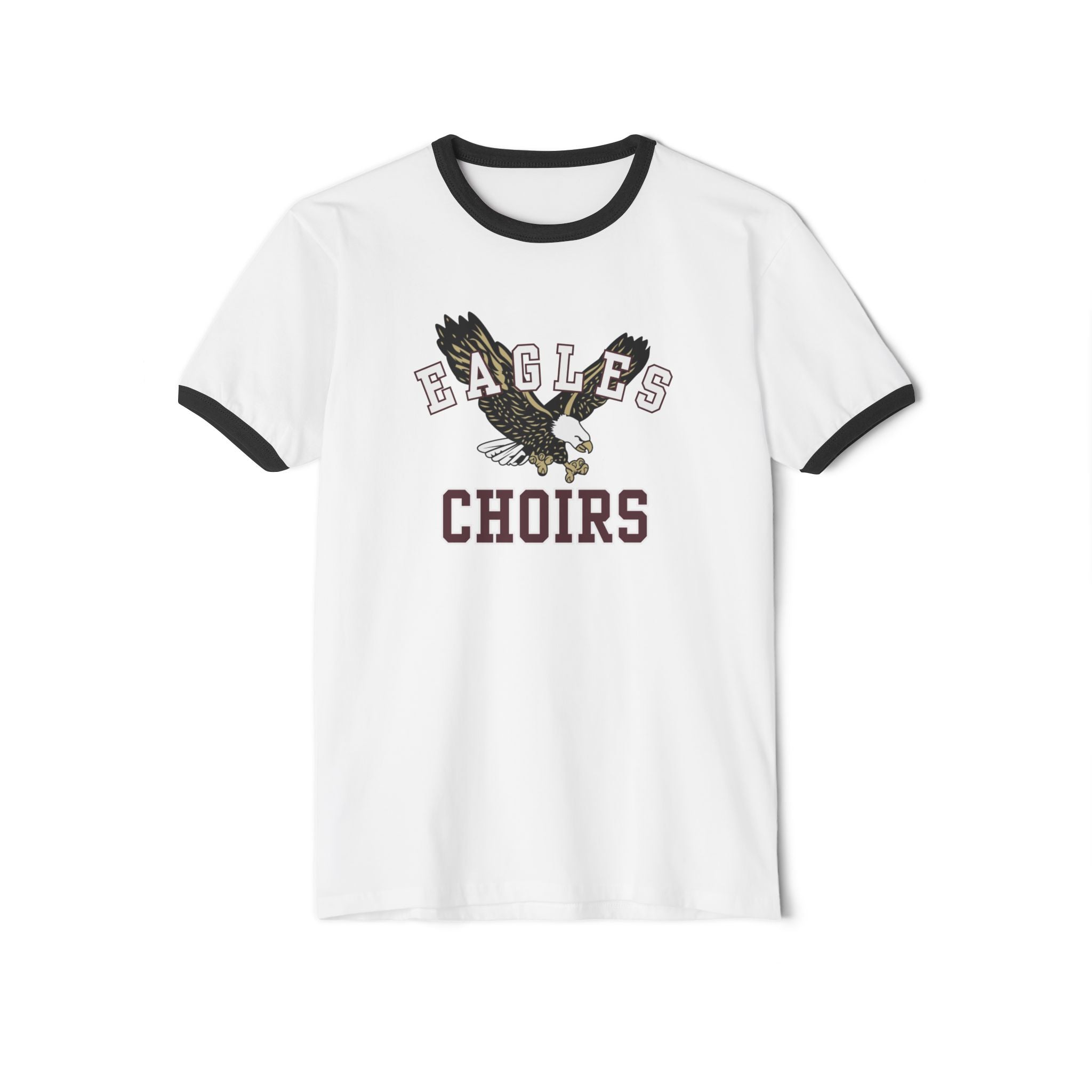 Adult Unisex Flying Choirs Eagle Graphic Short Sleeve Ringer Tee