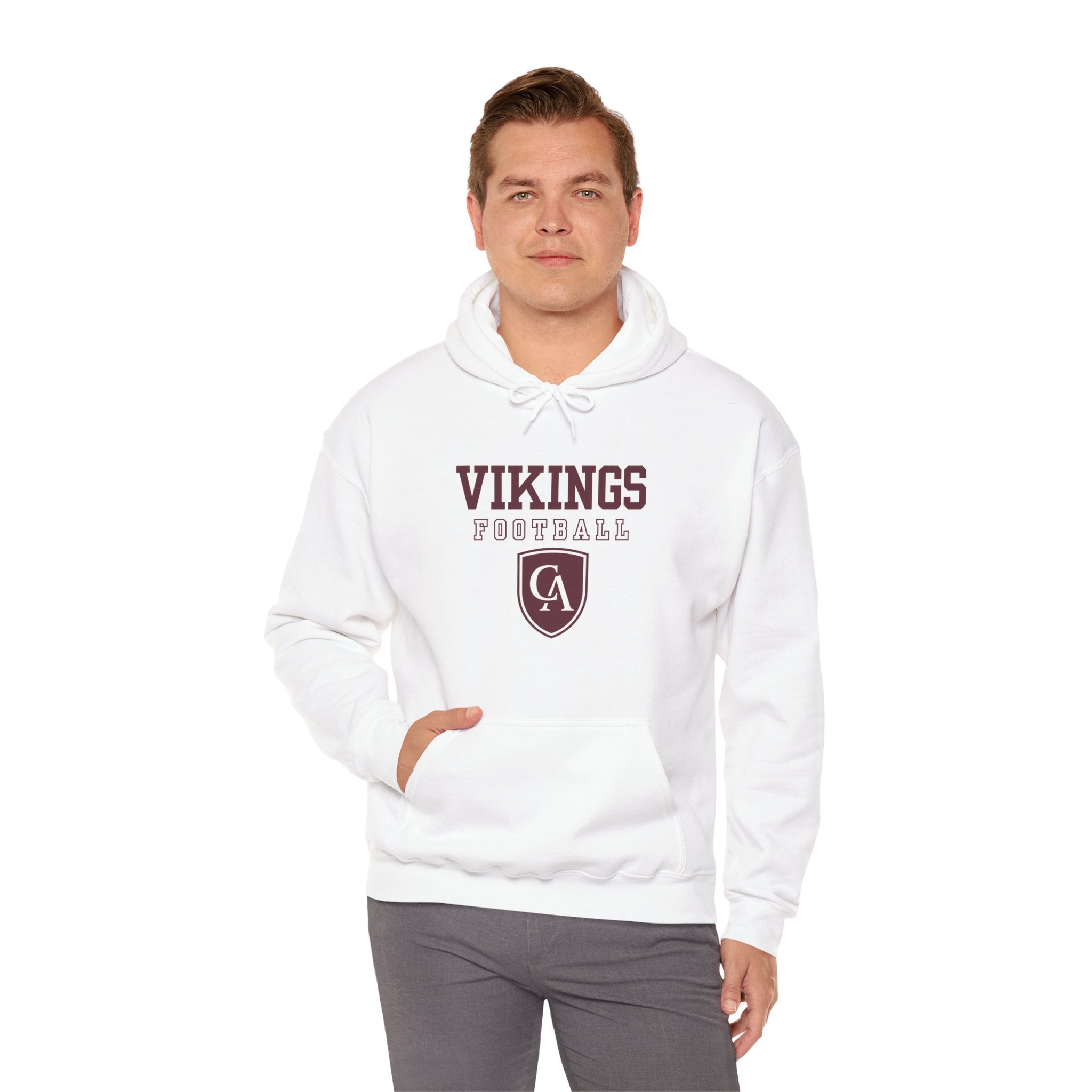 Adult Unisex Columbus Academy Vikings Football Graphic Gildan Heavy Blend Hoodie