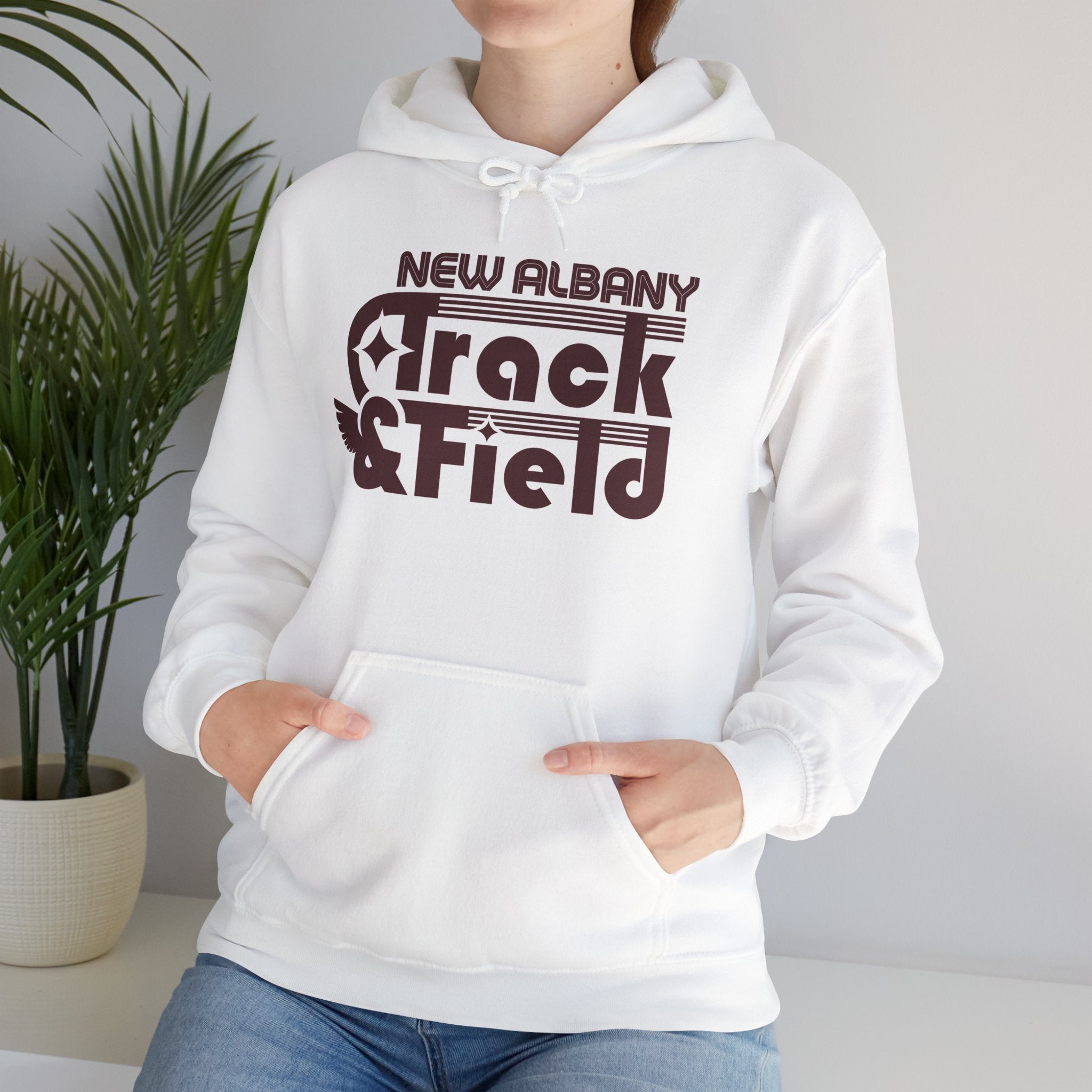 Adult Unisex Retro Track and Field Graphic Hoodie