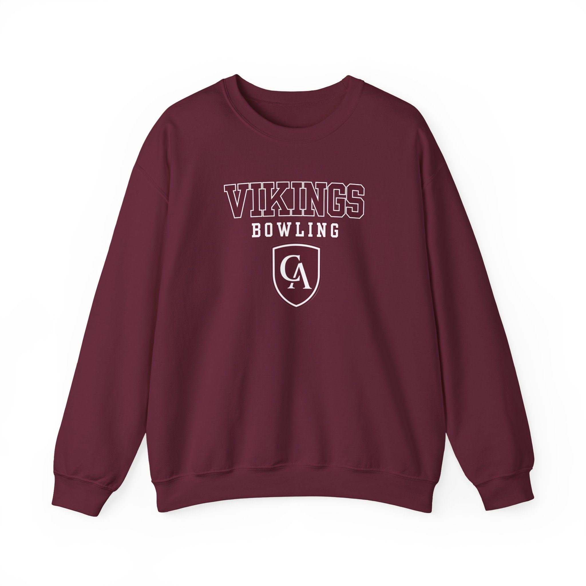 Adult Unisex Columbus Academy Vikings Bowling Graphic Gildan Heavy Blend Sweatshirt