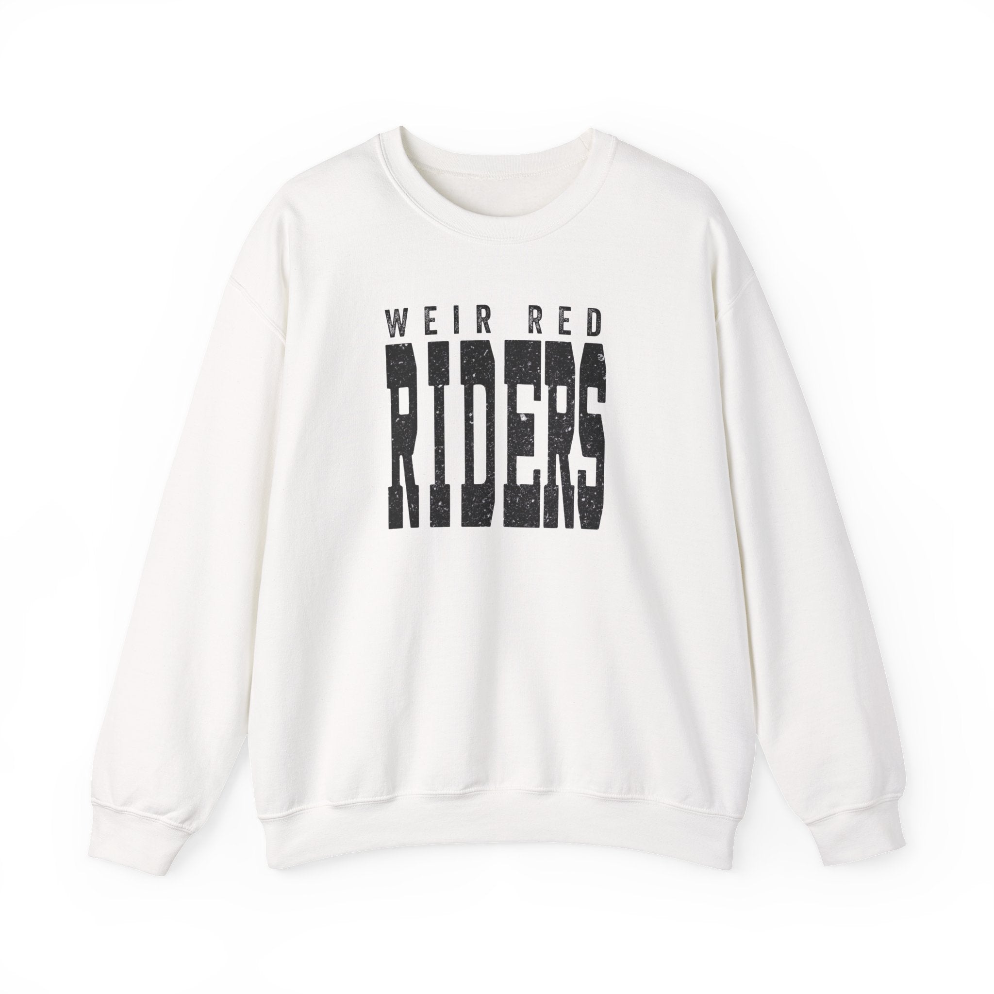Adult Unisex Weir Red Riders Distressed Enlarged Graphic Sweatshirt